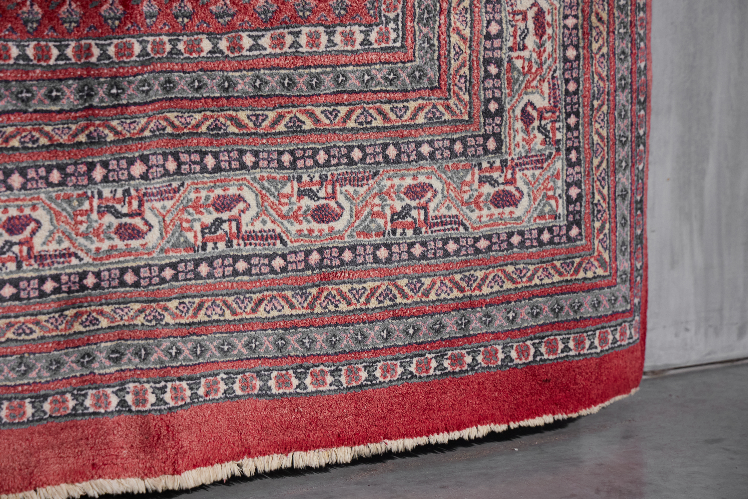 Hand-Knotted Wool Rug in Red Tones, Persia - 1950s