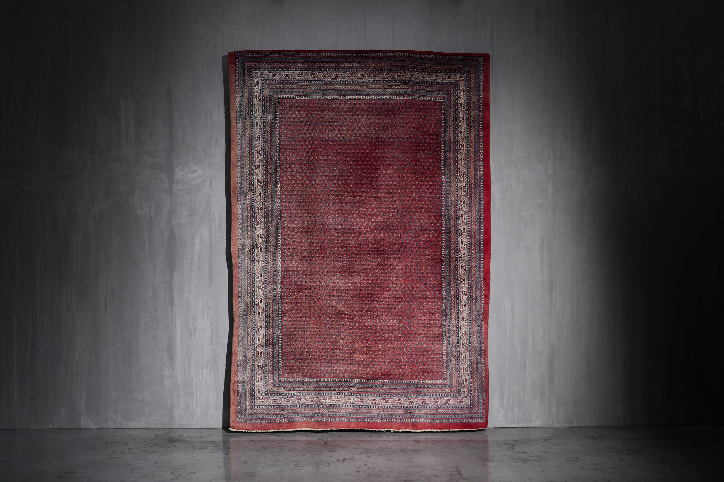 Hand-Knotted Wool Rug in Red Tones, Persia - 1950s