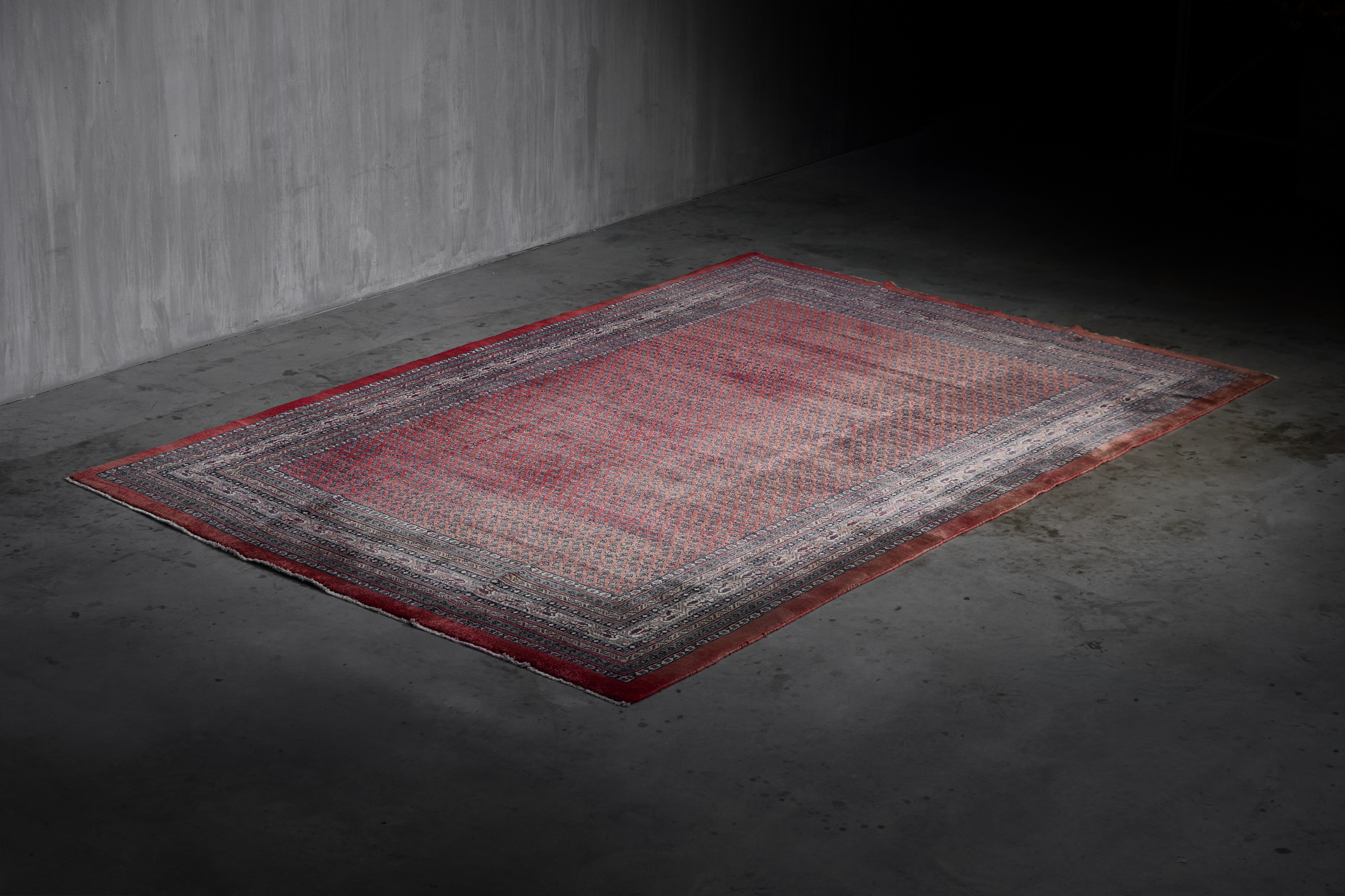 Hand-Knotted Wool Rug in Red Tones, Persia - 1950s