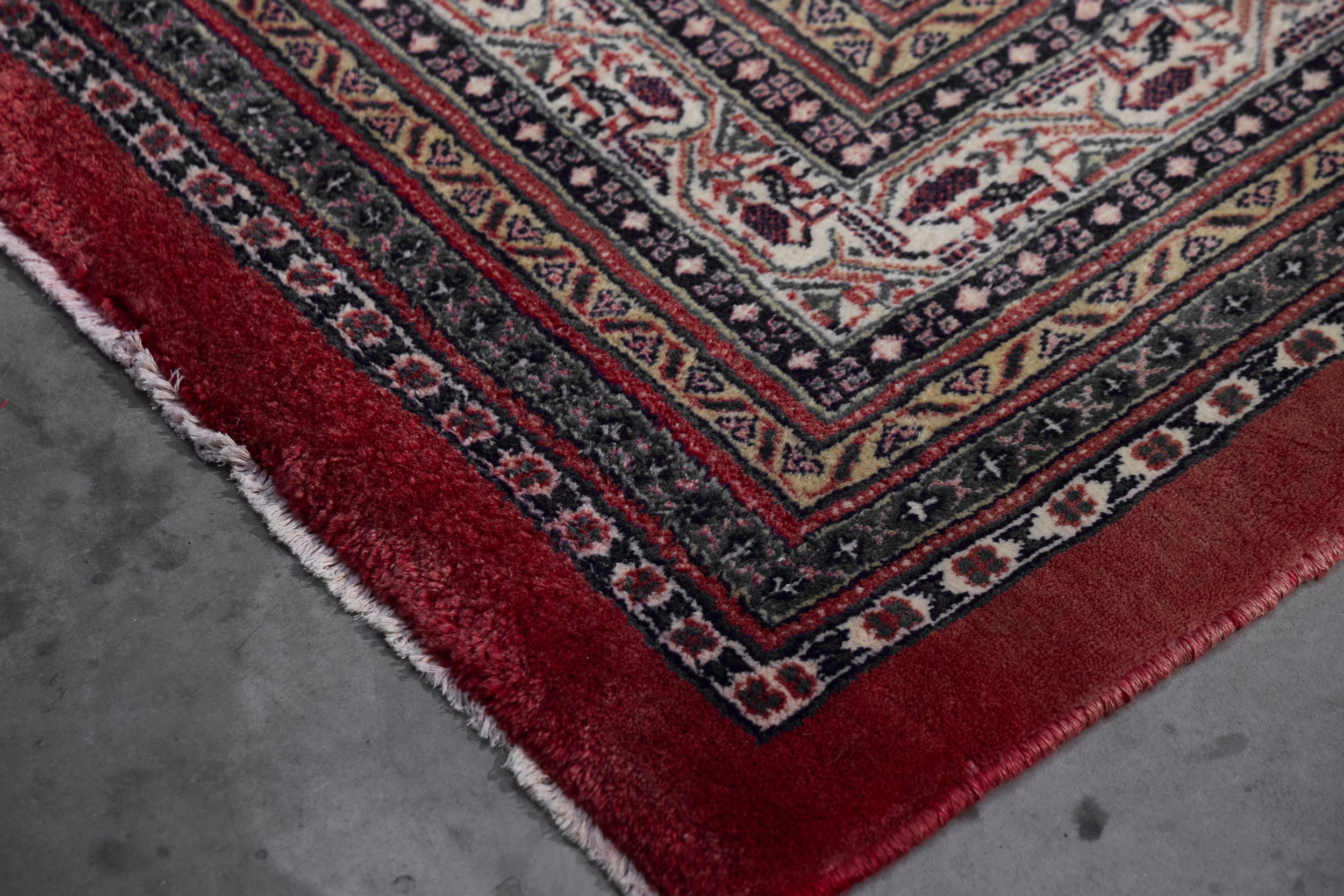 Hand-Knotted Wool Rug in Red Tones, Persia - 1950s