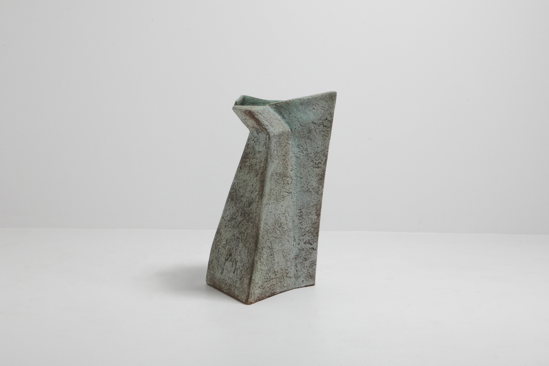 Brutalist Turquoise Large Ceramic Vase by Pia Manu - 1970s