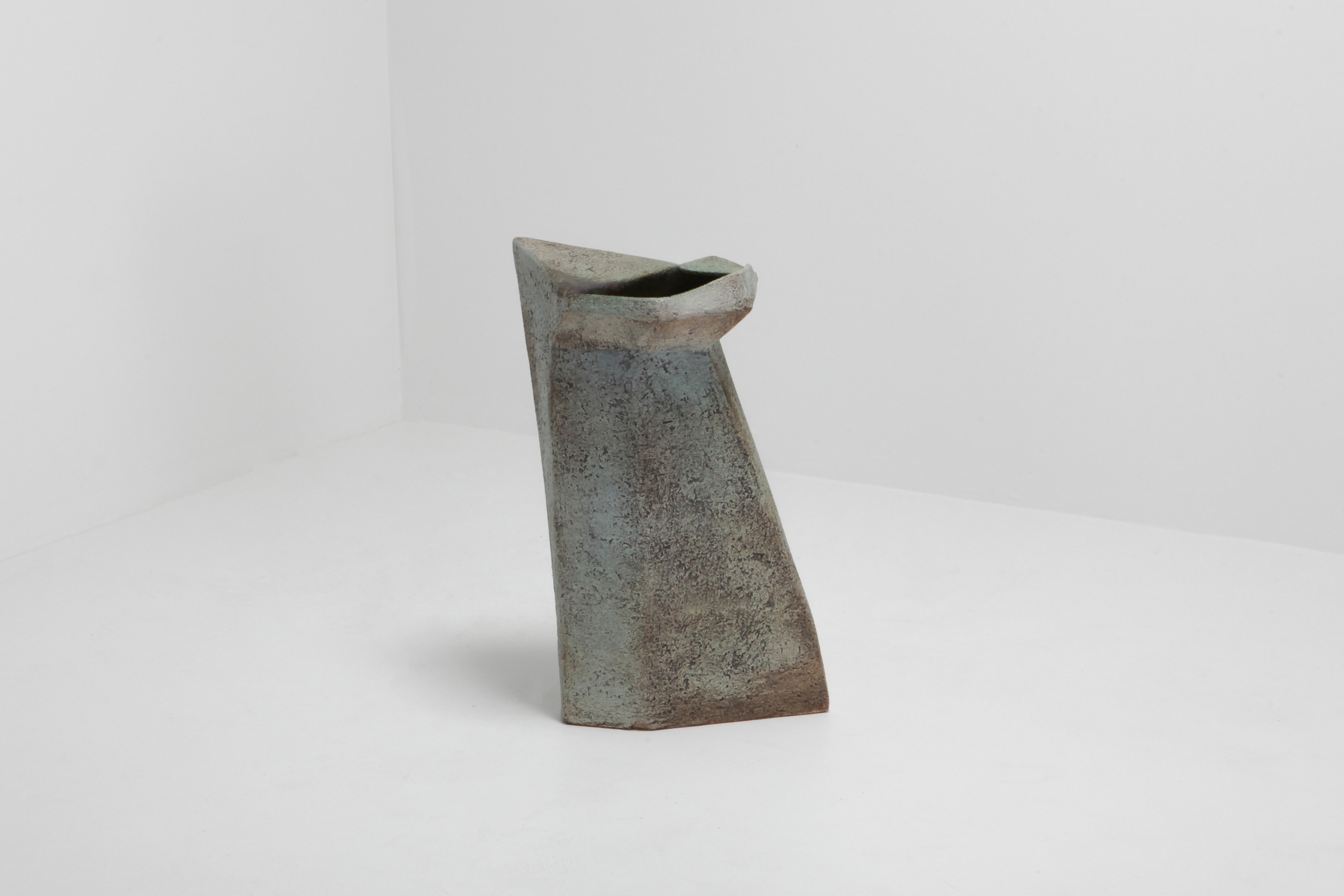 Brutalist Turquoise Large Ceramic Vase by Pia Manu - 1970s