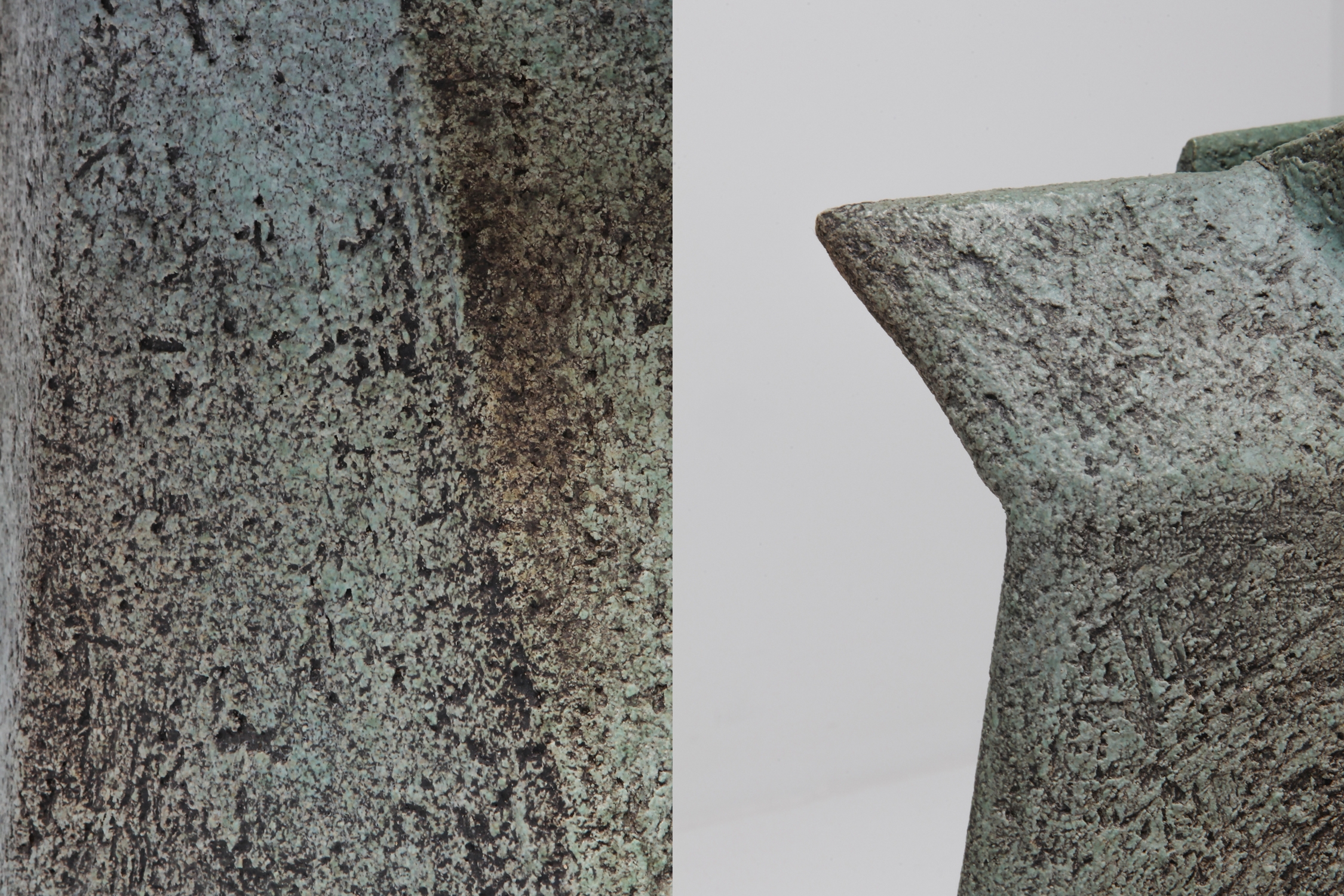 Brutalist Turquoise Large Ceramic Vase by Pia Manu - 1970s