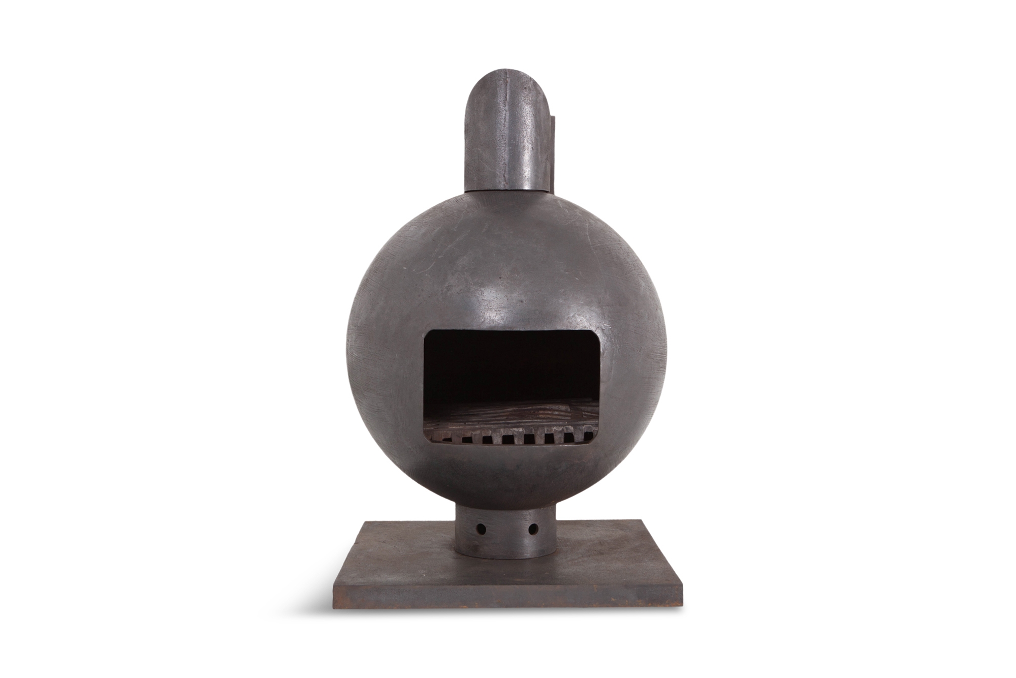 Brutalist Spherical Fireplace by Dries Kreijkamp in Cast Iron - 1960s