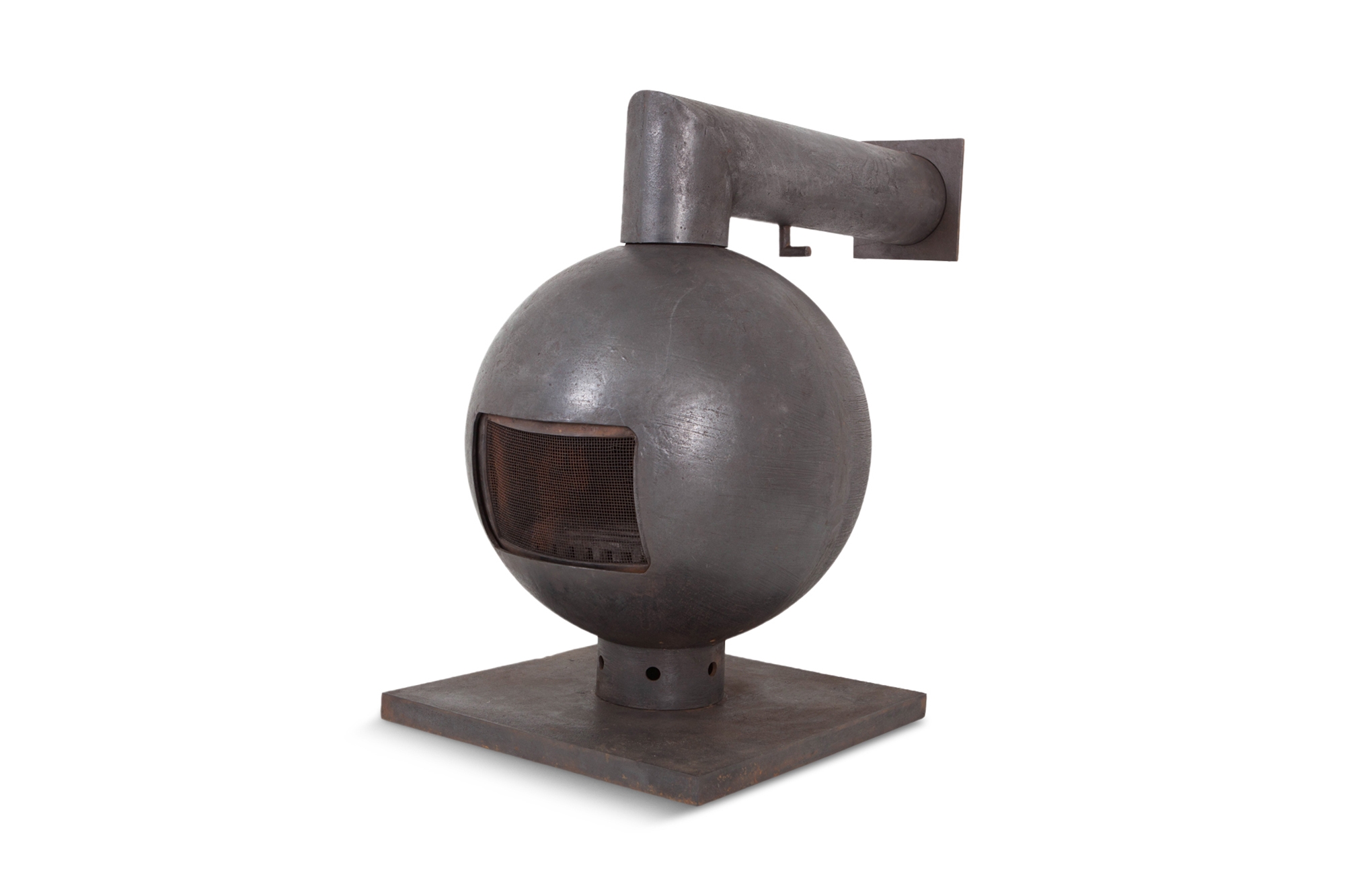 Brutalist Spherical Fireplace by Dries Kreijkamp in Cast Iron - 1960s