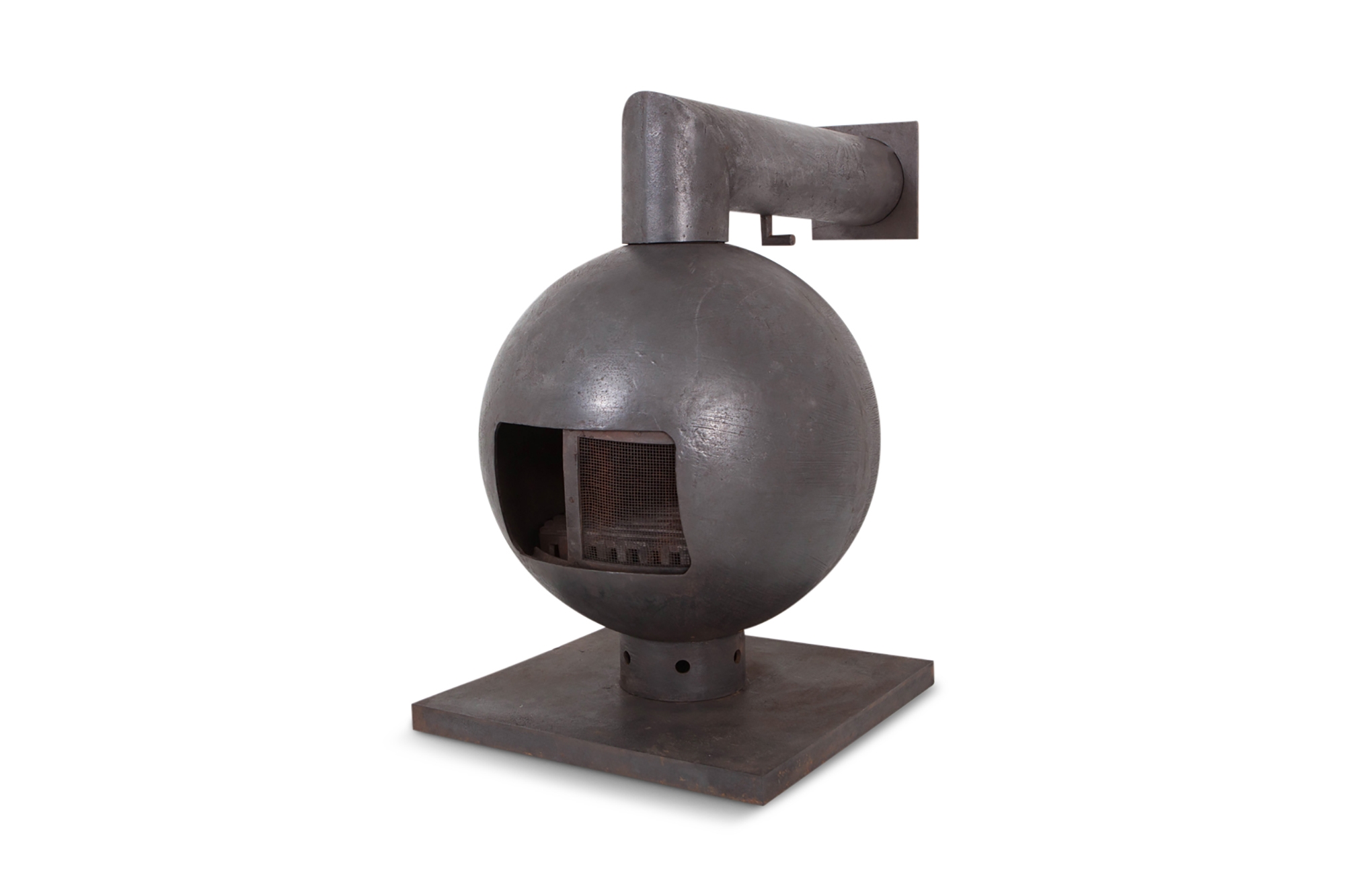Brutalist Spherical Fireplace by Dries Kreijkamp in Cast Iron - 1960s