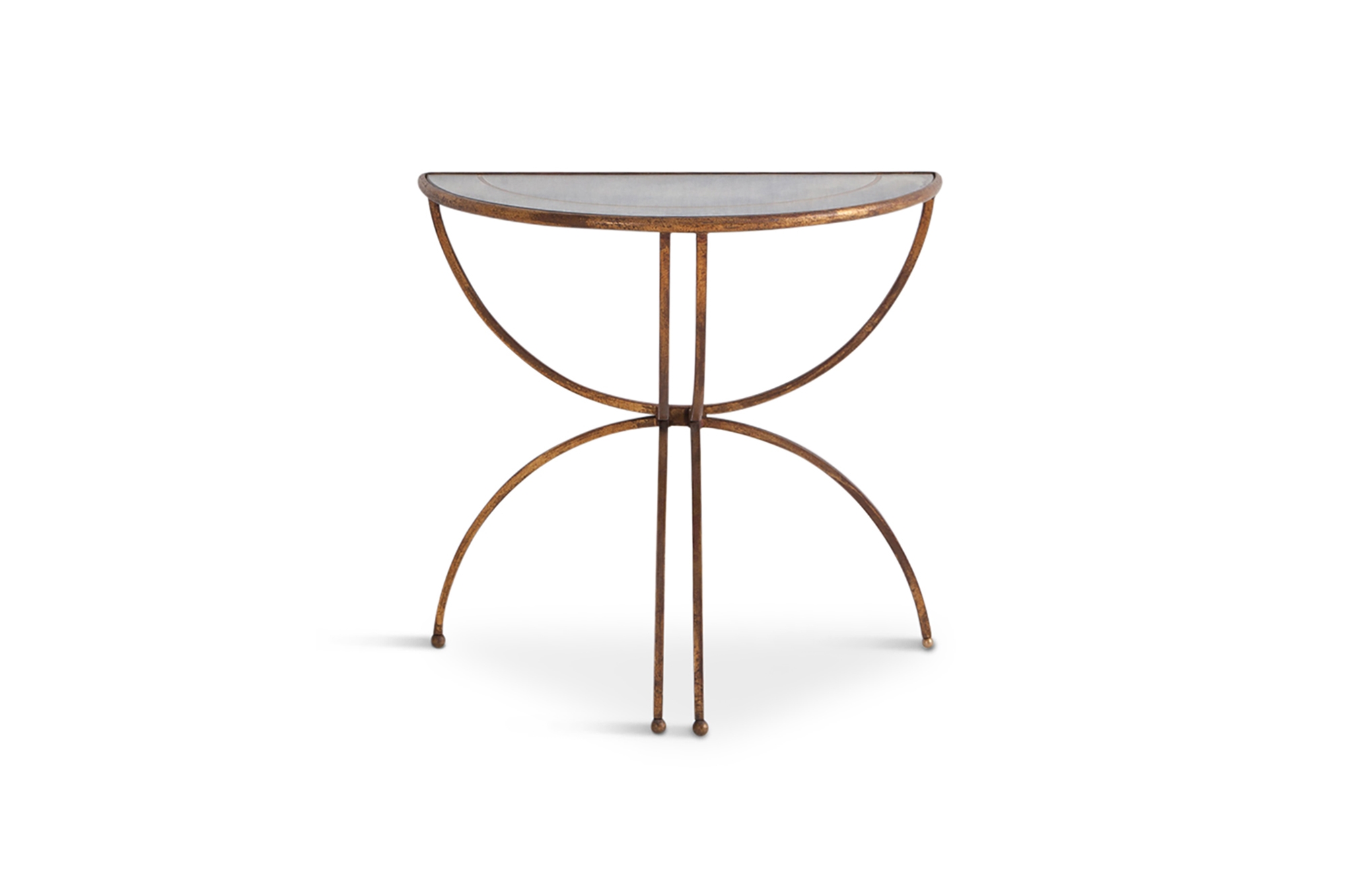 Maison Baguès Demi-Lune Sidetables with Mirrored Glass Tops - 1950s