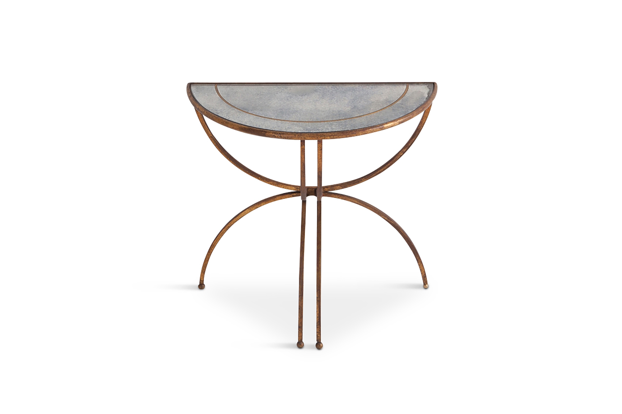 Maison Baguès Demi-Lune Sidetables with Mirrored Glass Tops - 1950s