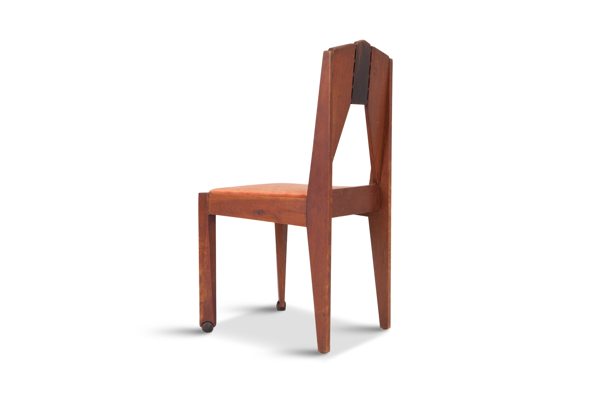 Amsterdamse School Dining Chairs in Skin Velvet - 1930s