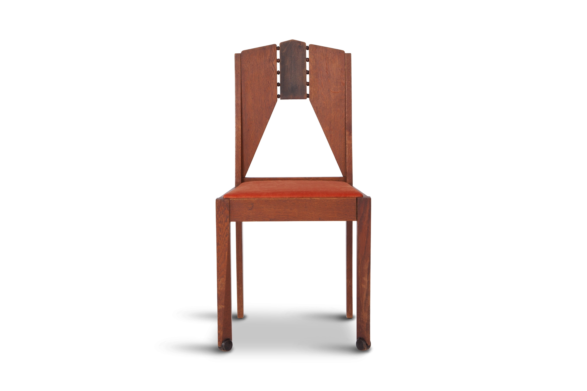 Amsterdamse School Dining Chairs in Skin Velvet - 1930s