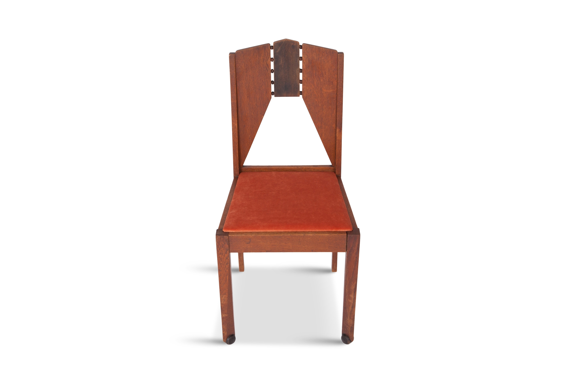 Amsterdamse School Dining Chairs in Skin Velvet - 1930s
