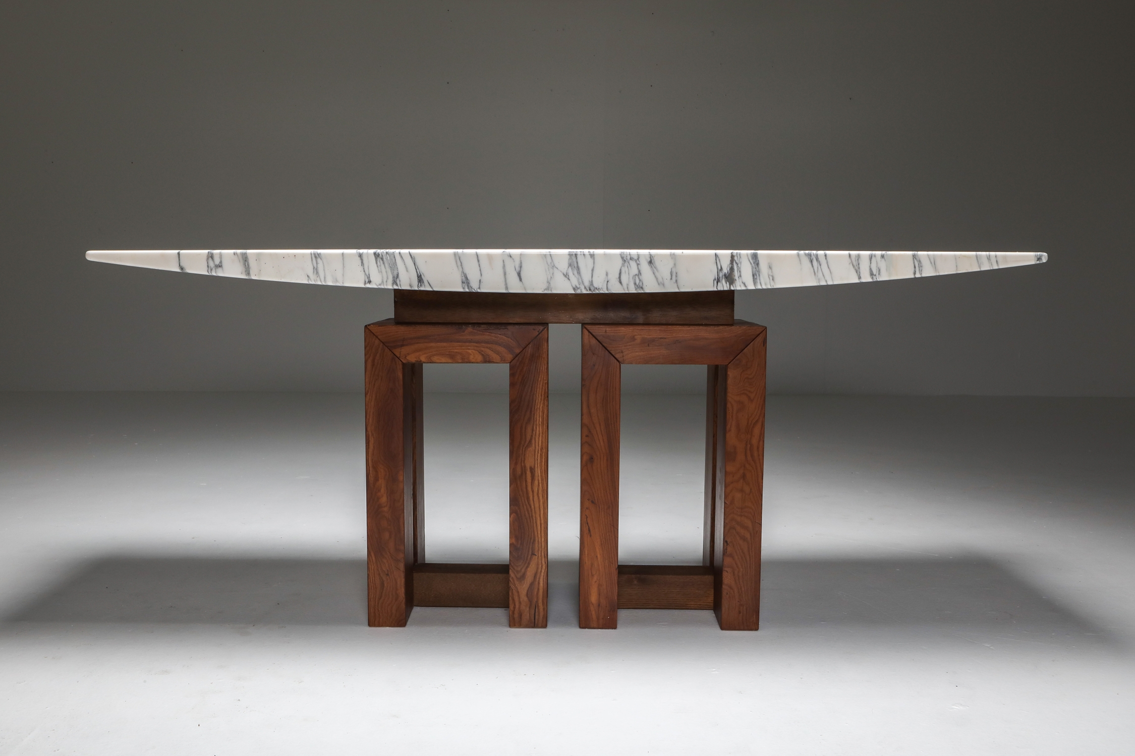 Pierluigi Spadolini Console Table in Walnut and Marble - 1965
