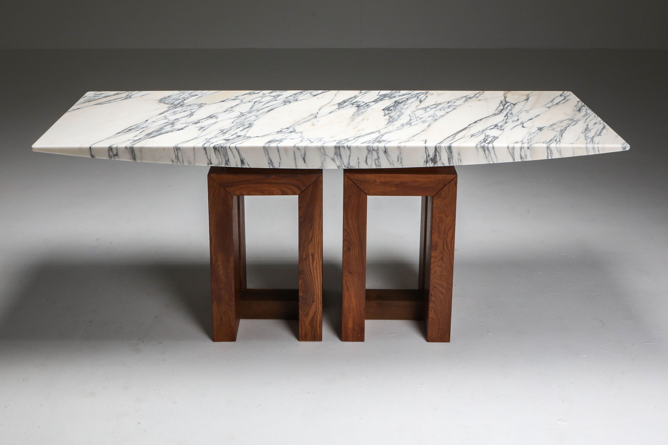 Pierluigi Spadolini Console Table in Walnut and Marble - 1965