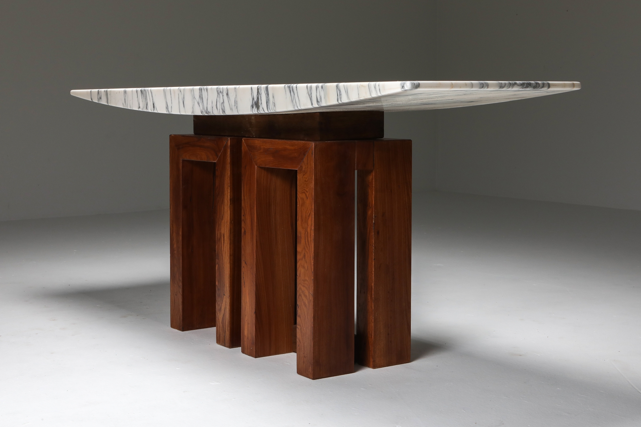 Pierluigi Spadolini Console Table in Walnut and Marble - 1965