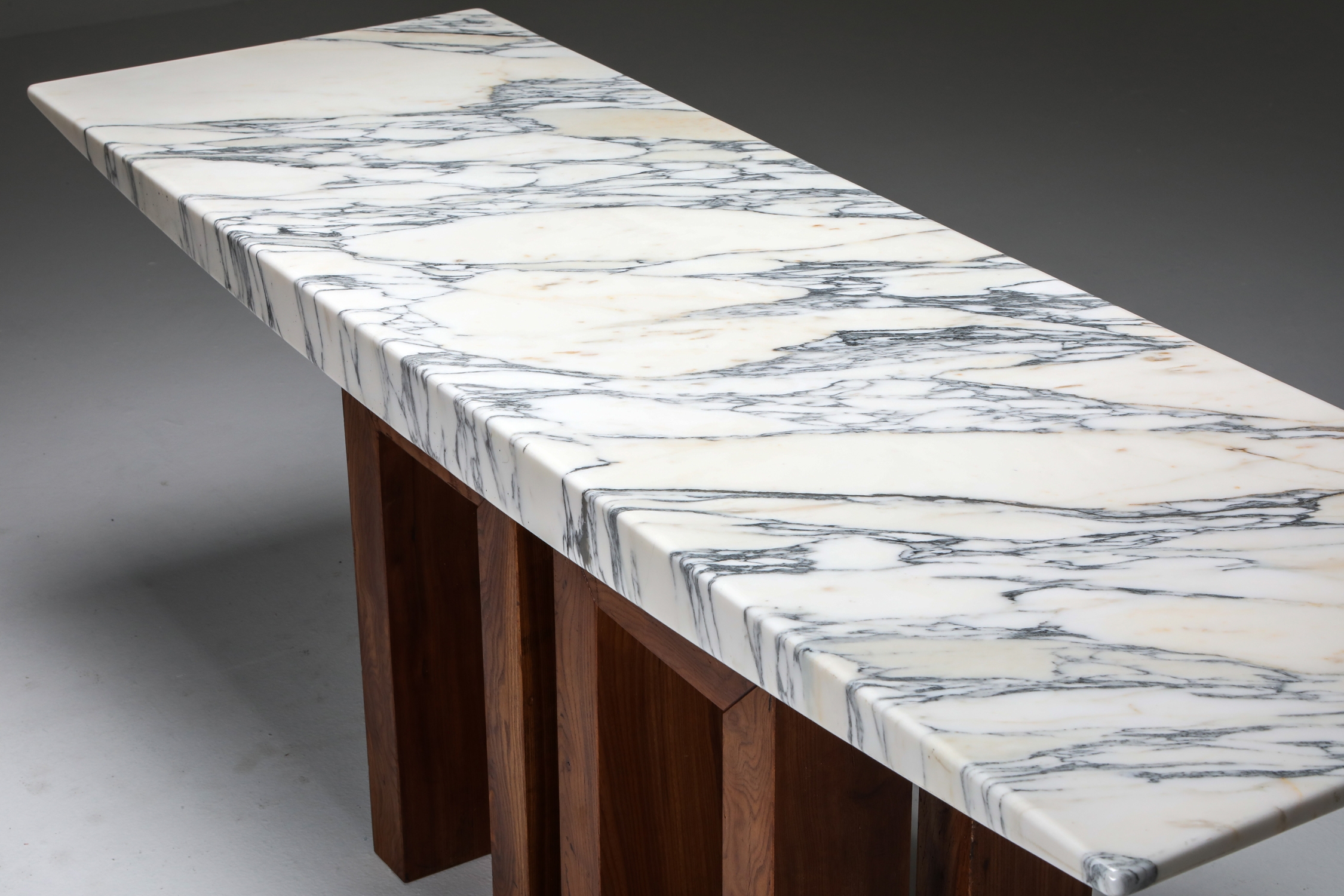 Pierluigi Spadolini Console Table in Walnut and Marble - 1965