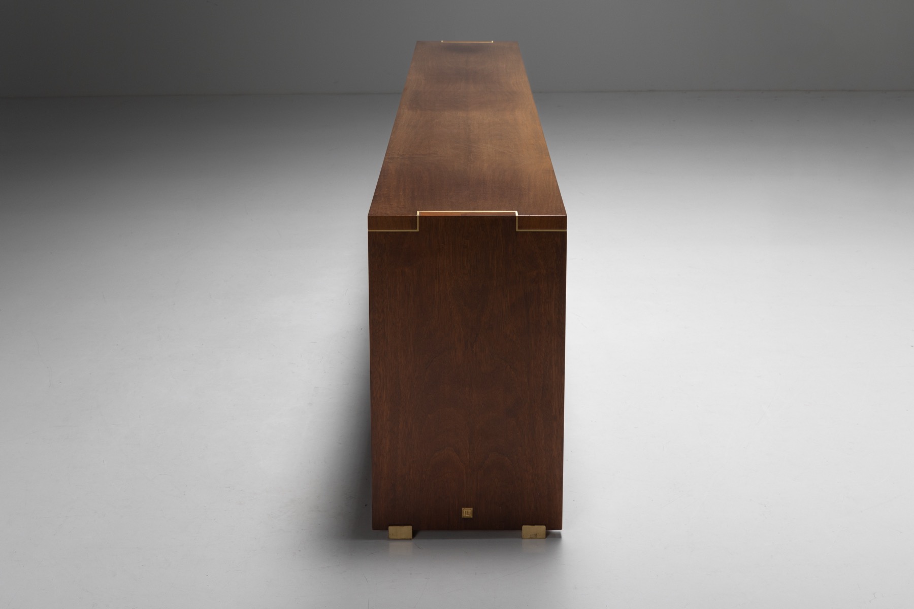Walnut and Brass Sideboard by Pierre Balmain - 1980s