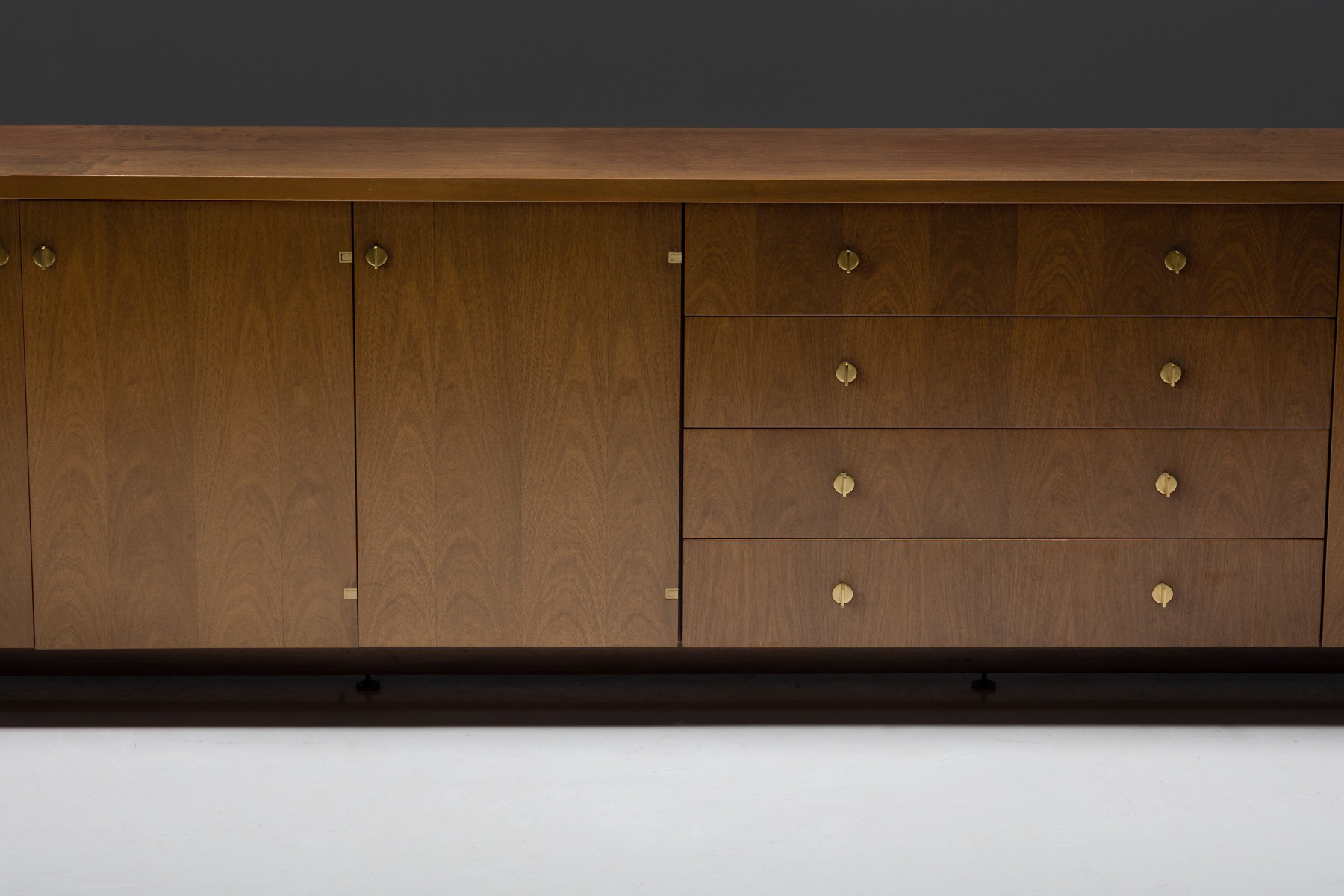Walnut and Brass Sideboard by Pierre Balmain - 1980s
