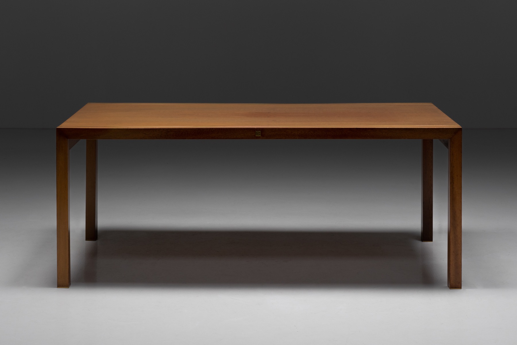 Walnut and Brass Dining Table by Pierre Balmain - 1980s