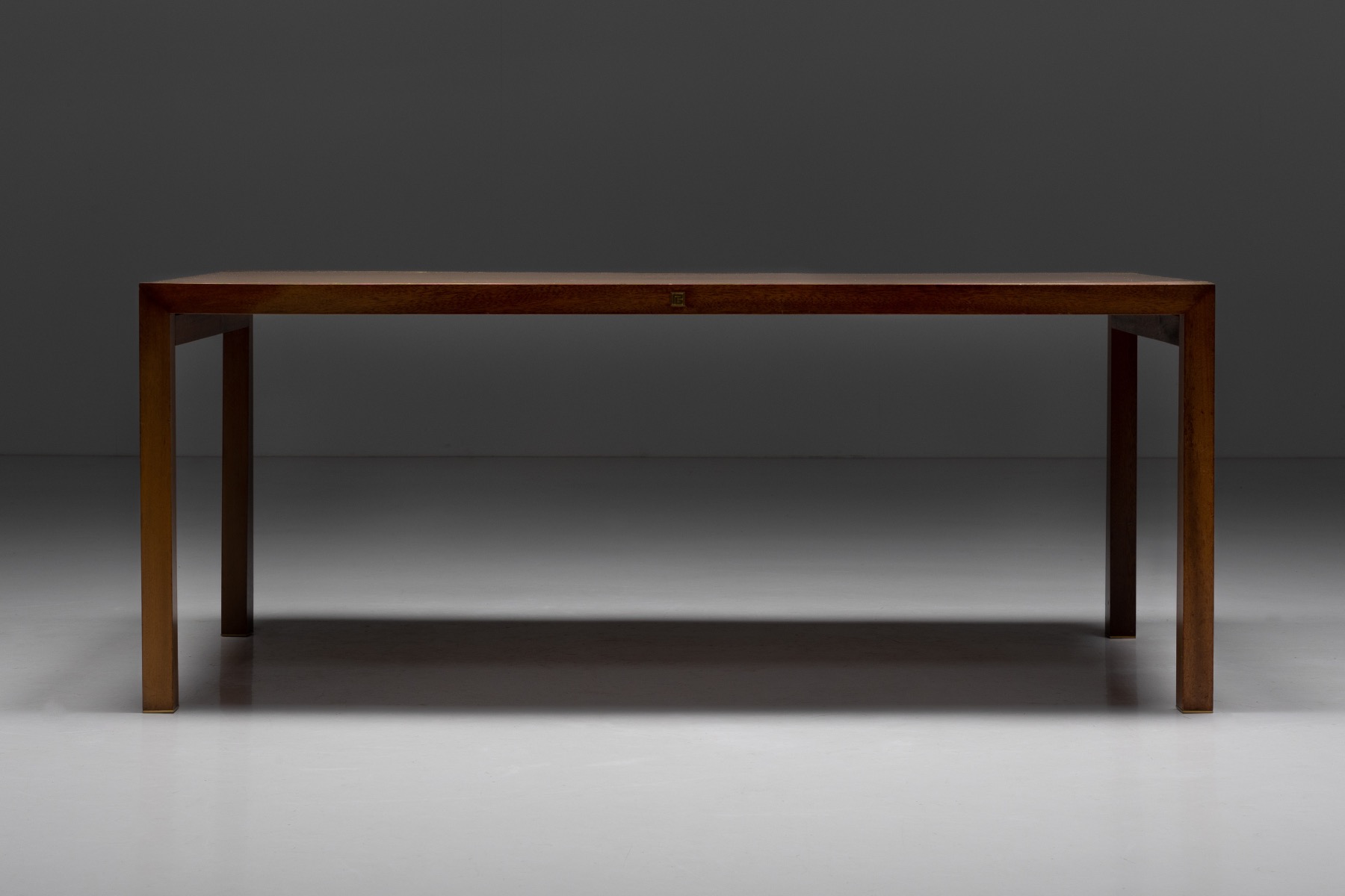 Walnut and Brass Dining Table by Pierre Balmain - 1980s