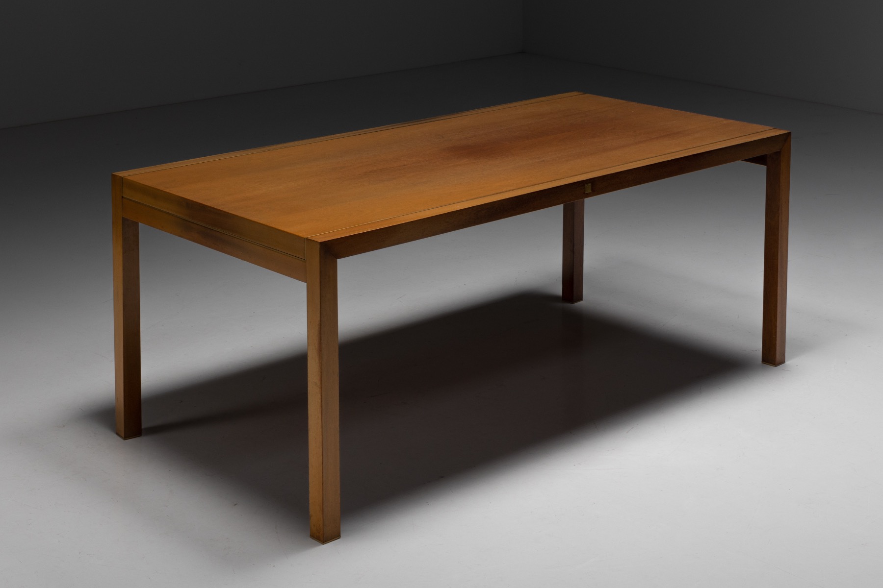 Walnut and Brass Dining Table by Pierre Balmain - 1980s