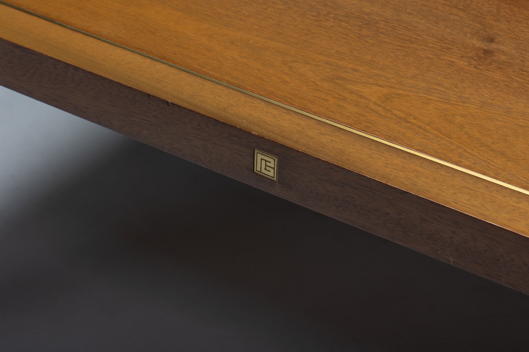 Walnut and Brass Dining Table by Pierre Balmain - 1980s