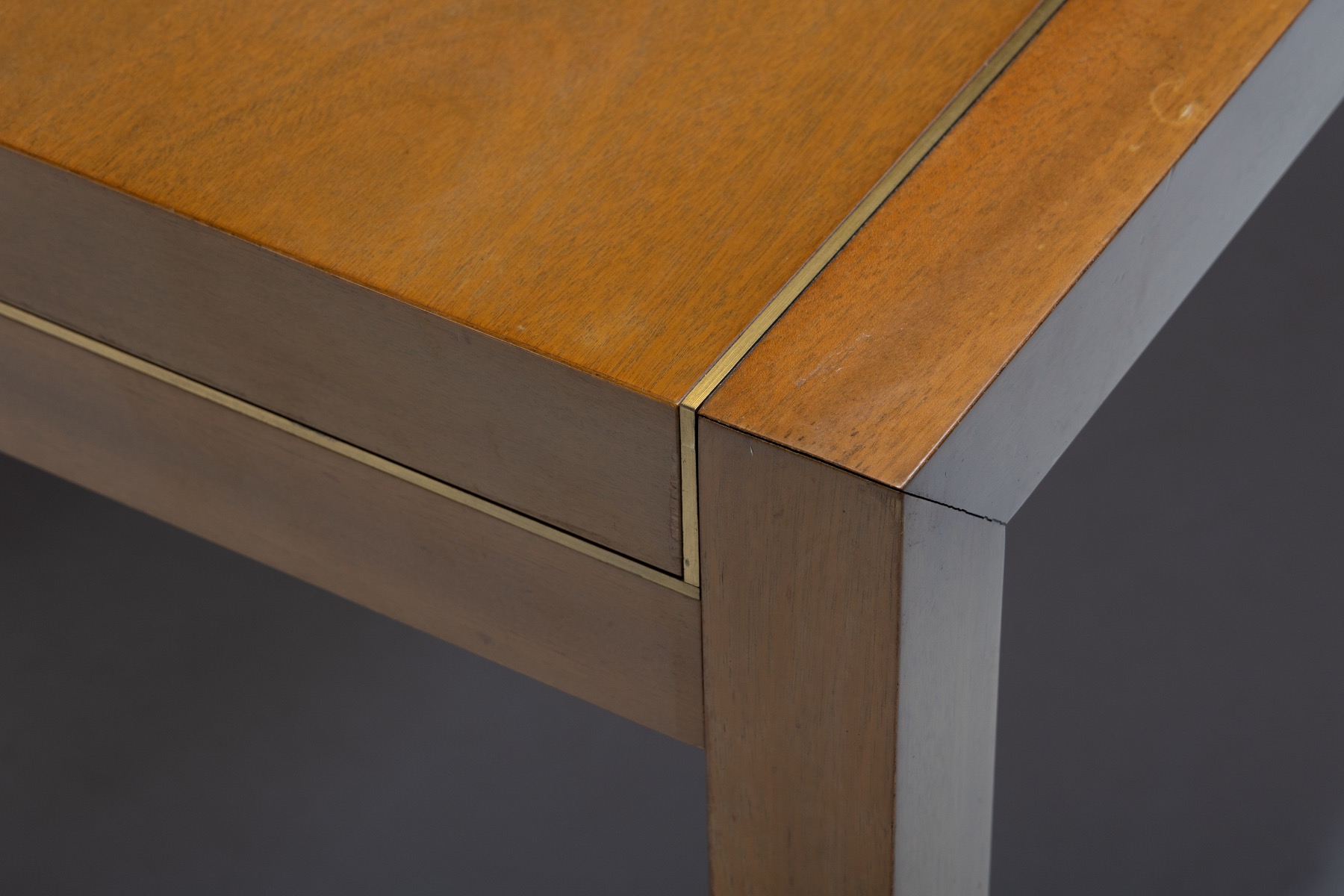 Walnut and Brass Dining Table by Pierre Balmain - 1980s