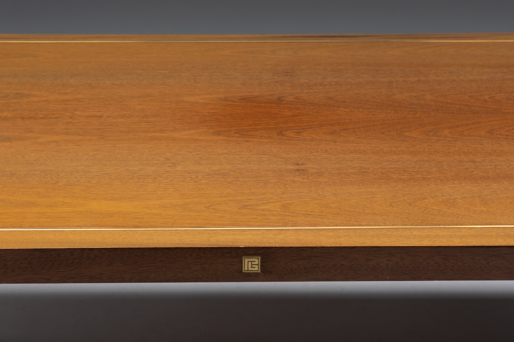 Walnut and Brass Dining Table by Pierre Balmain - 1980s
