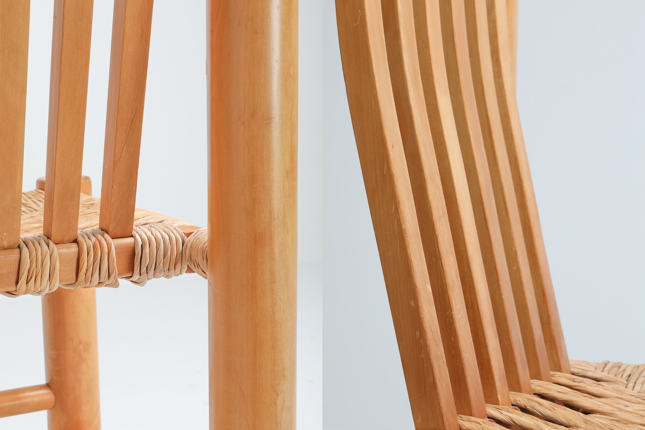 Naturalist Solid Elm Dining Room Chairs In The Style of Pierre Chapo - 1960s