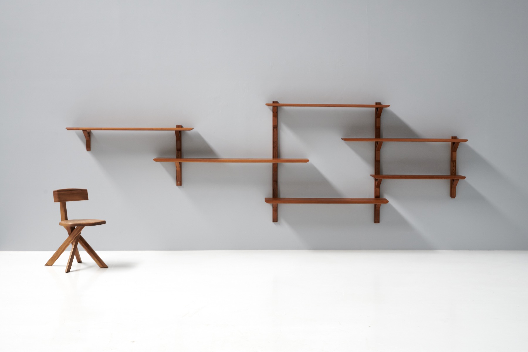 Bookshelf B30 in Solid Elm by Pierre Chapo - 1960s