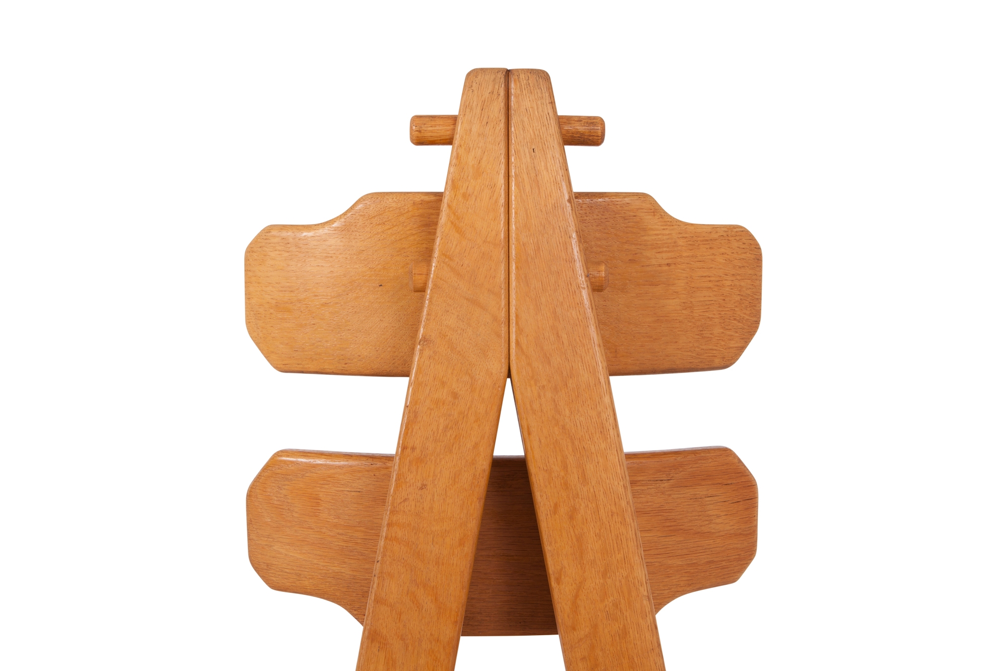 Brutalist Oak Spanish Dining Chairs - 1970s