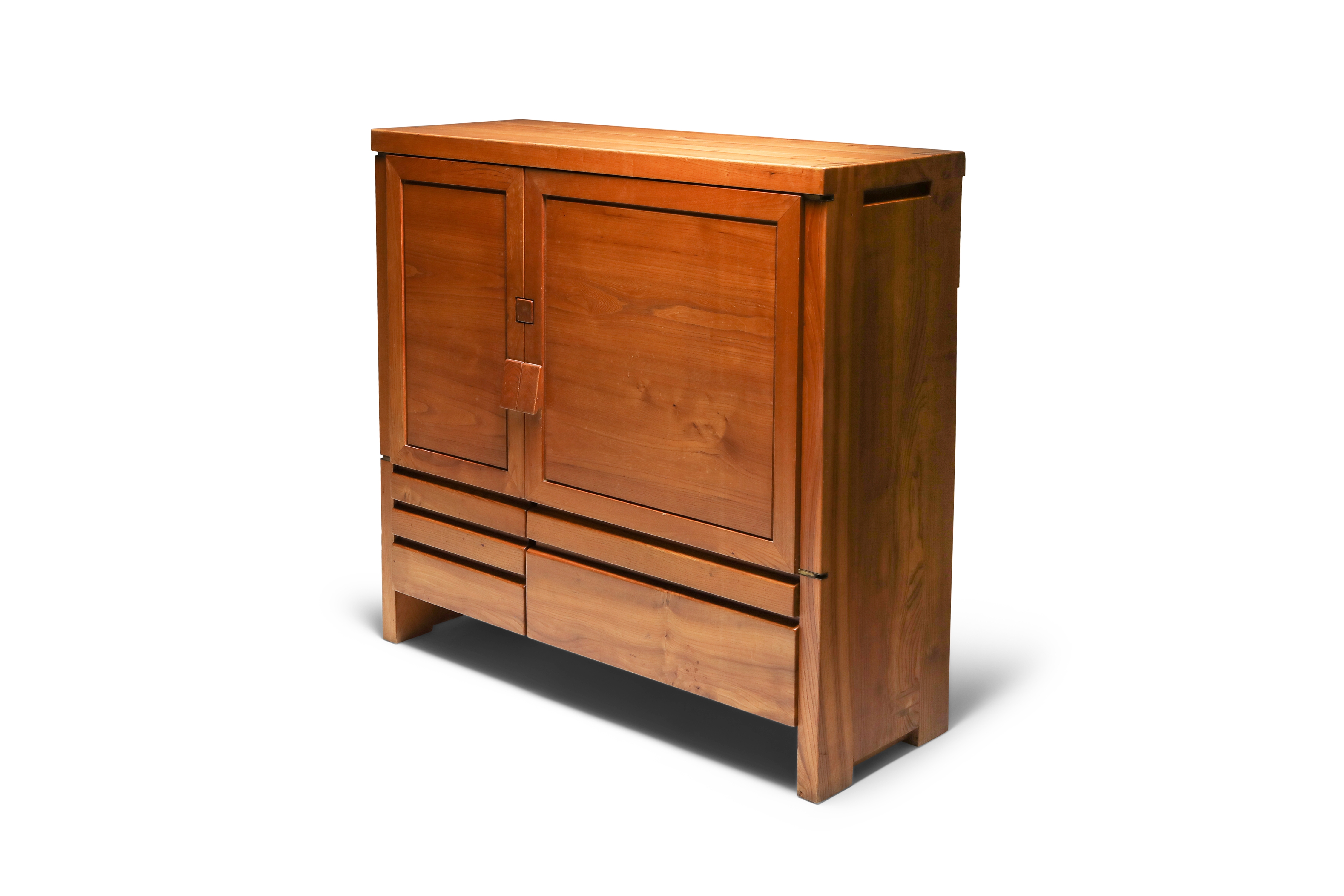 Pierre Chapo's Two-Door Five-Drawer Cabinet R18 - 1960's