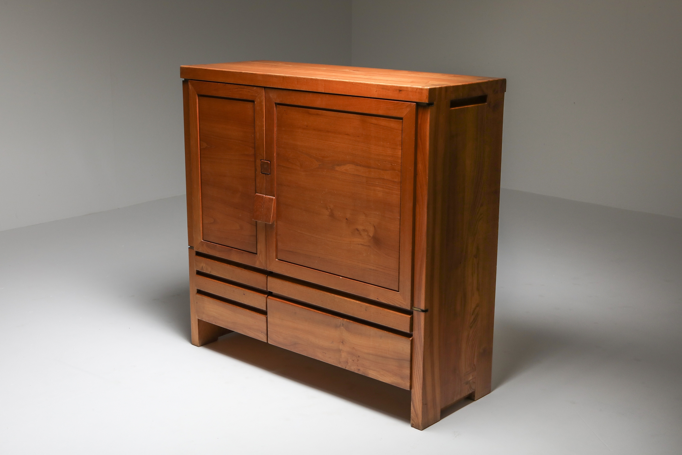 Pierre Chapo's Two-Door Five-Drawer Cabinet R18 - 1960's