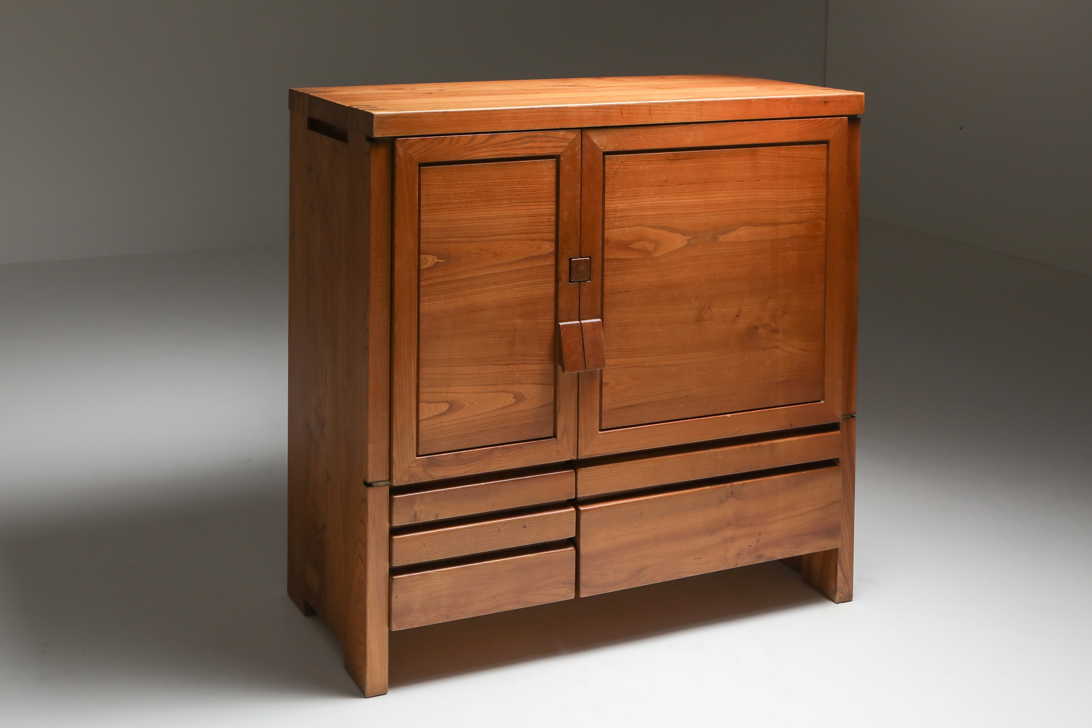 Pierre Chapo's Two-Door Five-Drawer Cabinet R18 - 1960's