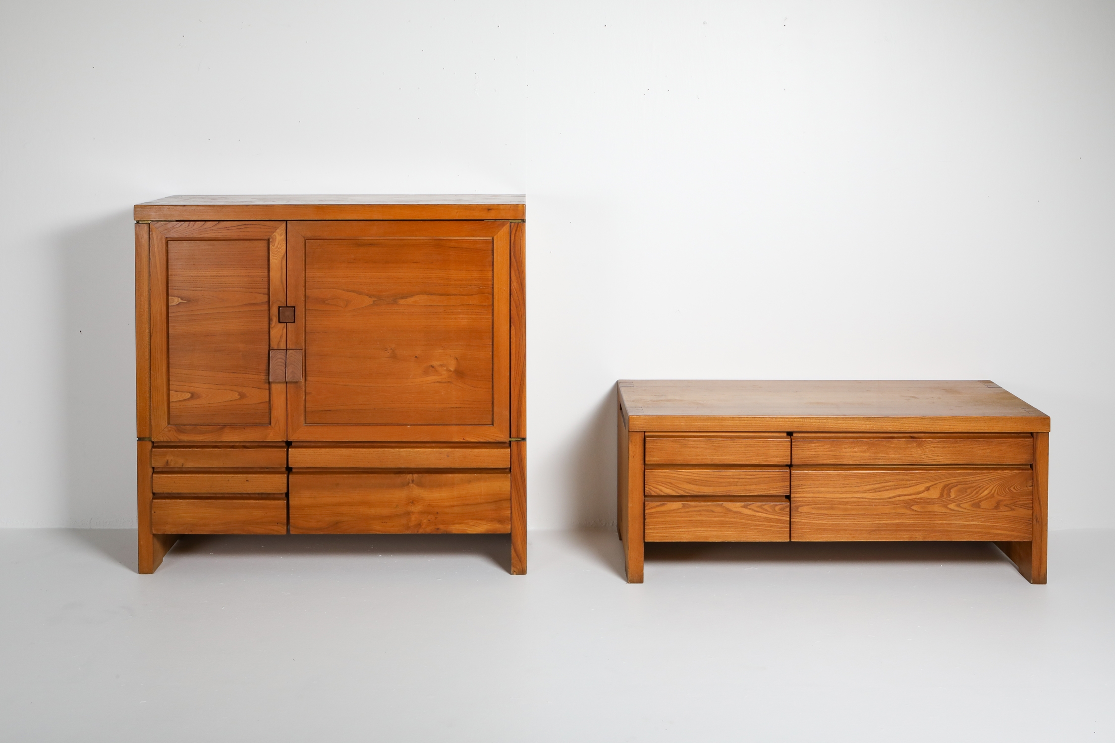 Pierre Chapo's Two-Door Five-Drawer Cabinet R18 - 1960's