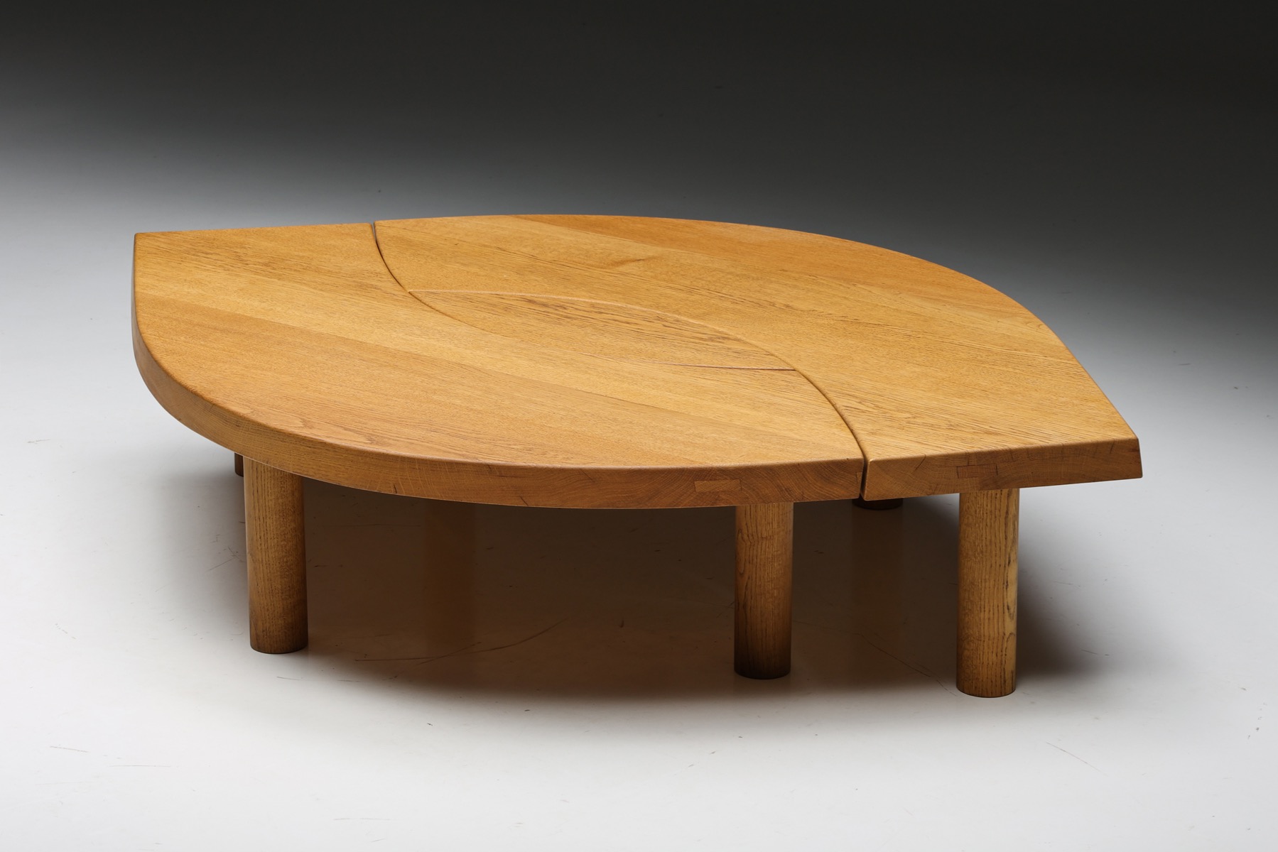 Pierre Chapo Oak Coffee Table T22C L'oeil - 1972