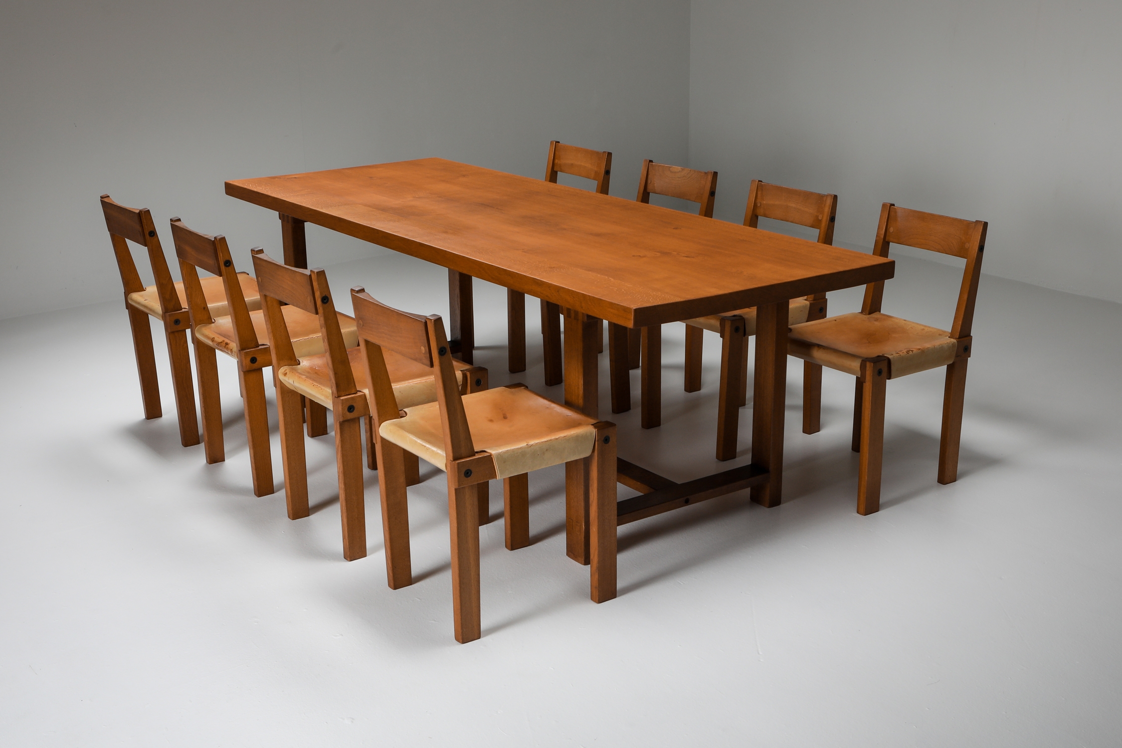 Pierre Chapo T01D Dining Table in Solid Elm - 1960s