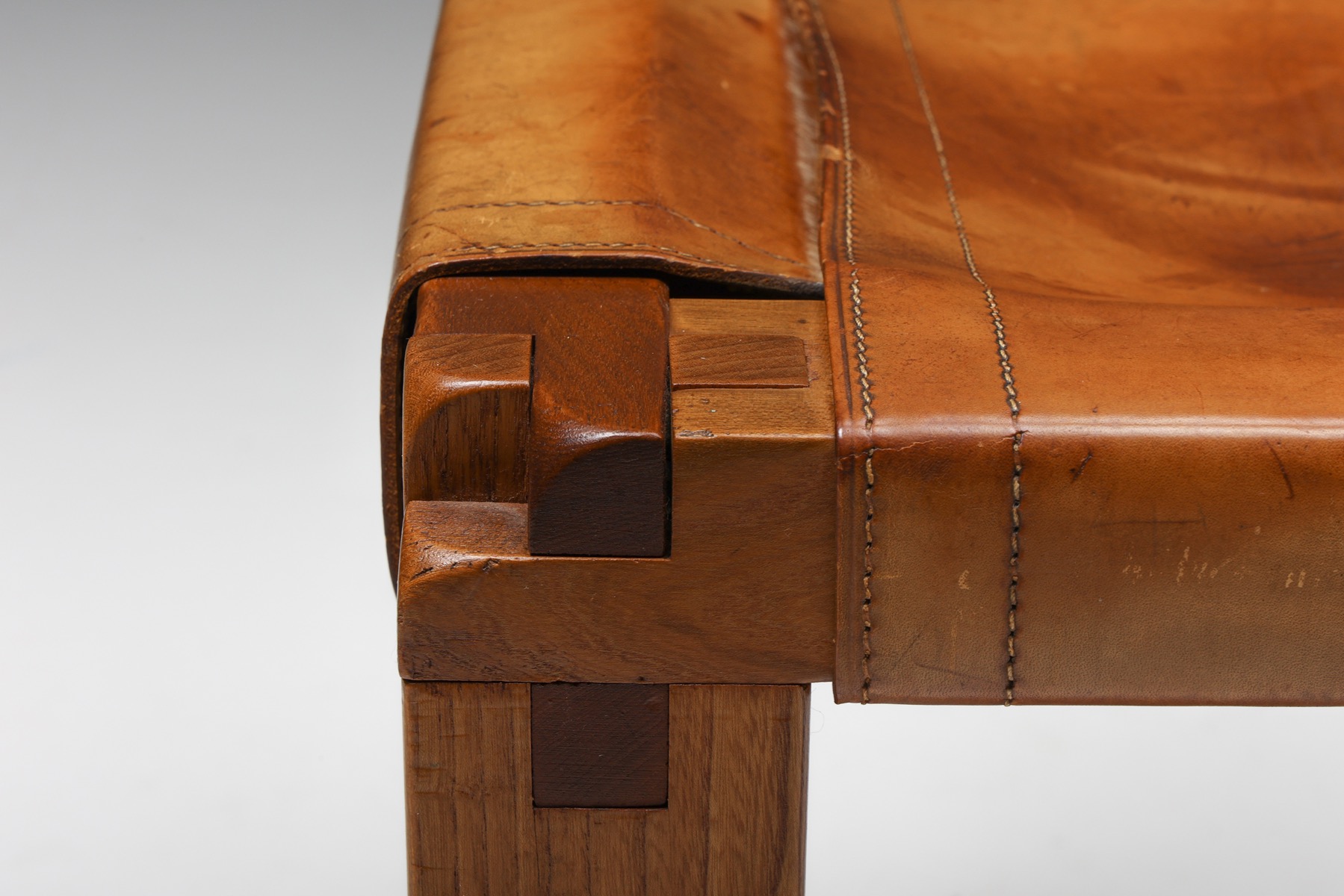 Pierre Chapo S11 Solid Elm & Leather Dining Chairs - 1960's