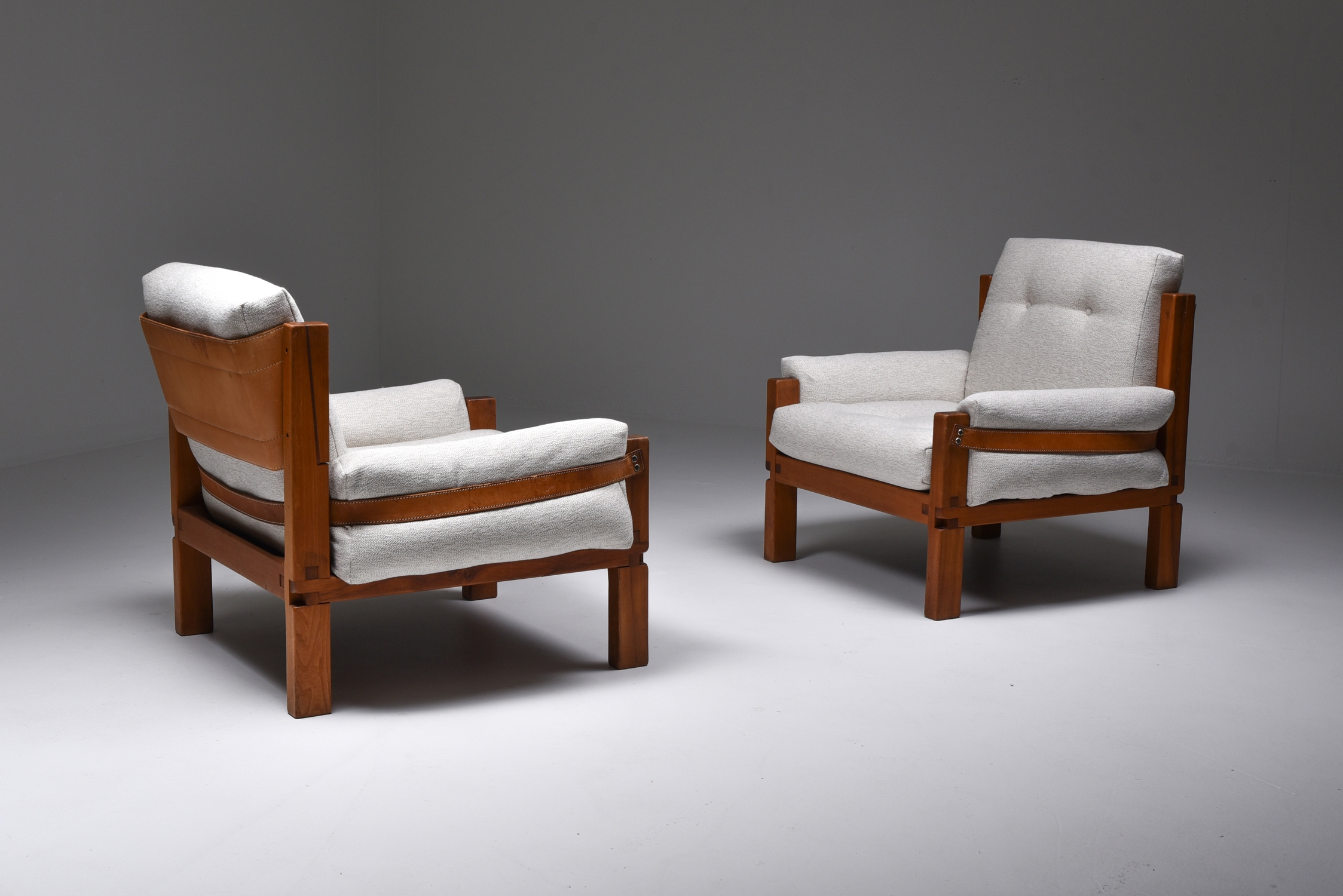 Pierre Chapo S15 easy chairs bouclé - 1964