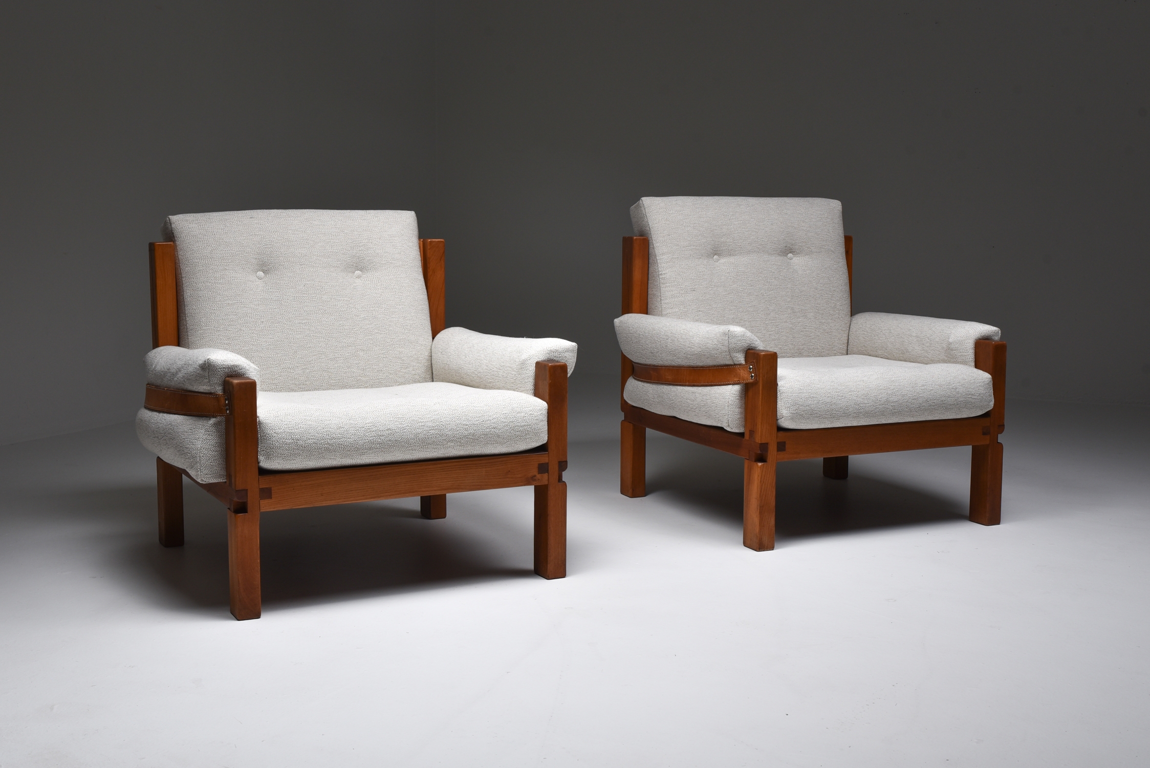 Pierre Chapo S15 easy chairs bouclé - 1964