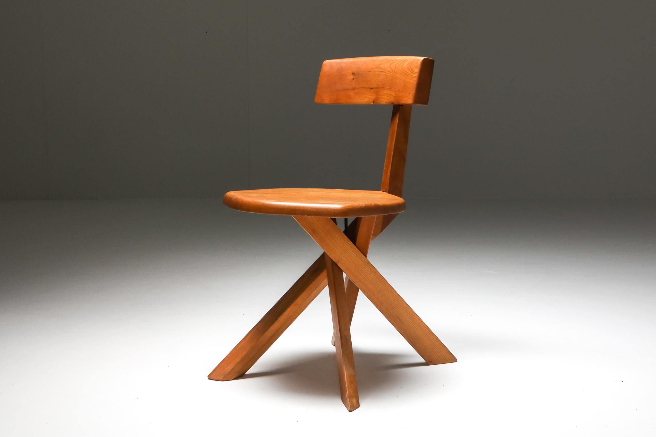 Chapo 'S34' Dining Chairs in Solid Elm - 1960's