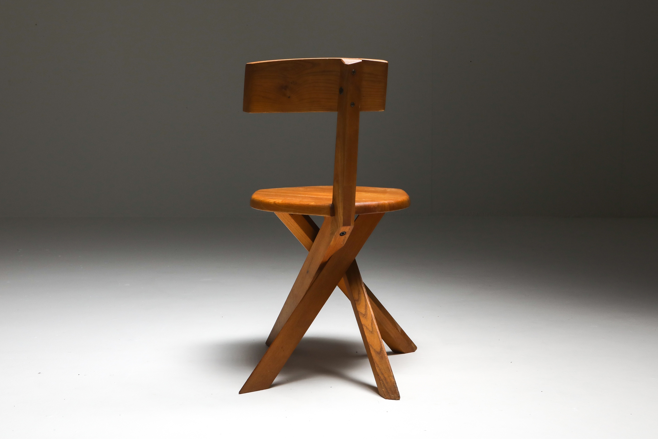 Chapo 'S34' Dining Chairs in Solid Elm - 1960's