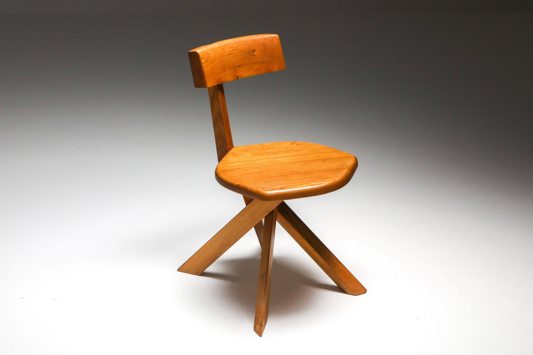Chapo 'S34' Dining Chairs in Solid Elm - 1960's
