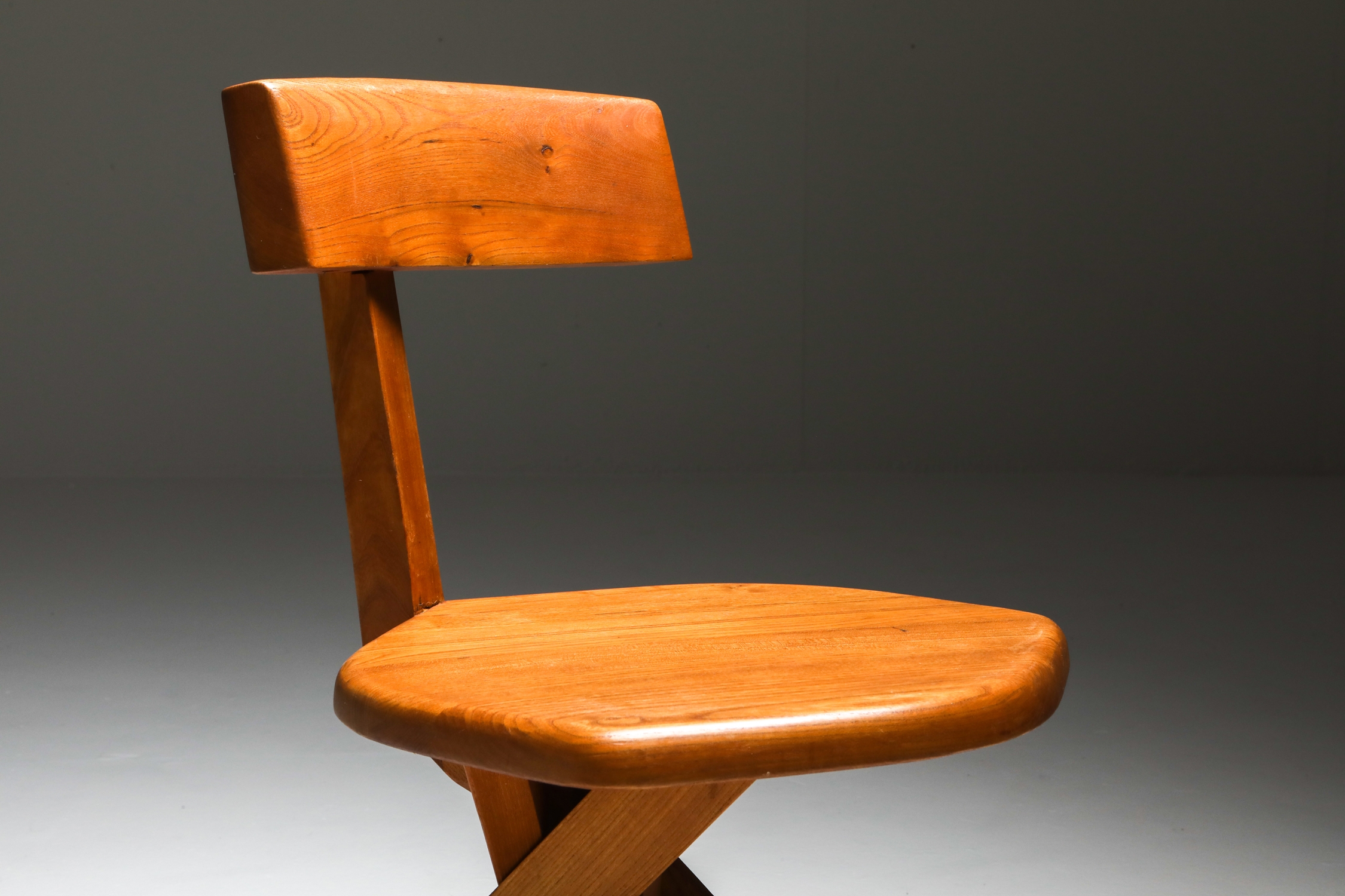 Chapo 'S34' Dining Chairs in Solid Elm - 1960's