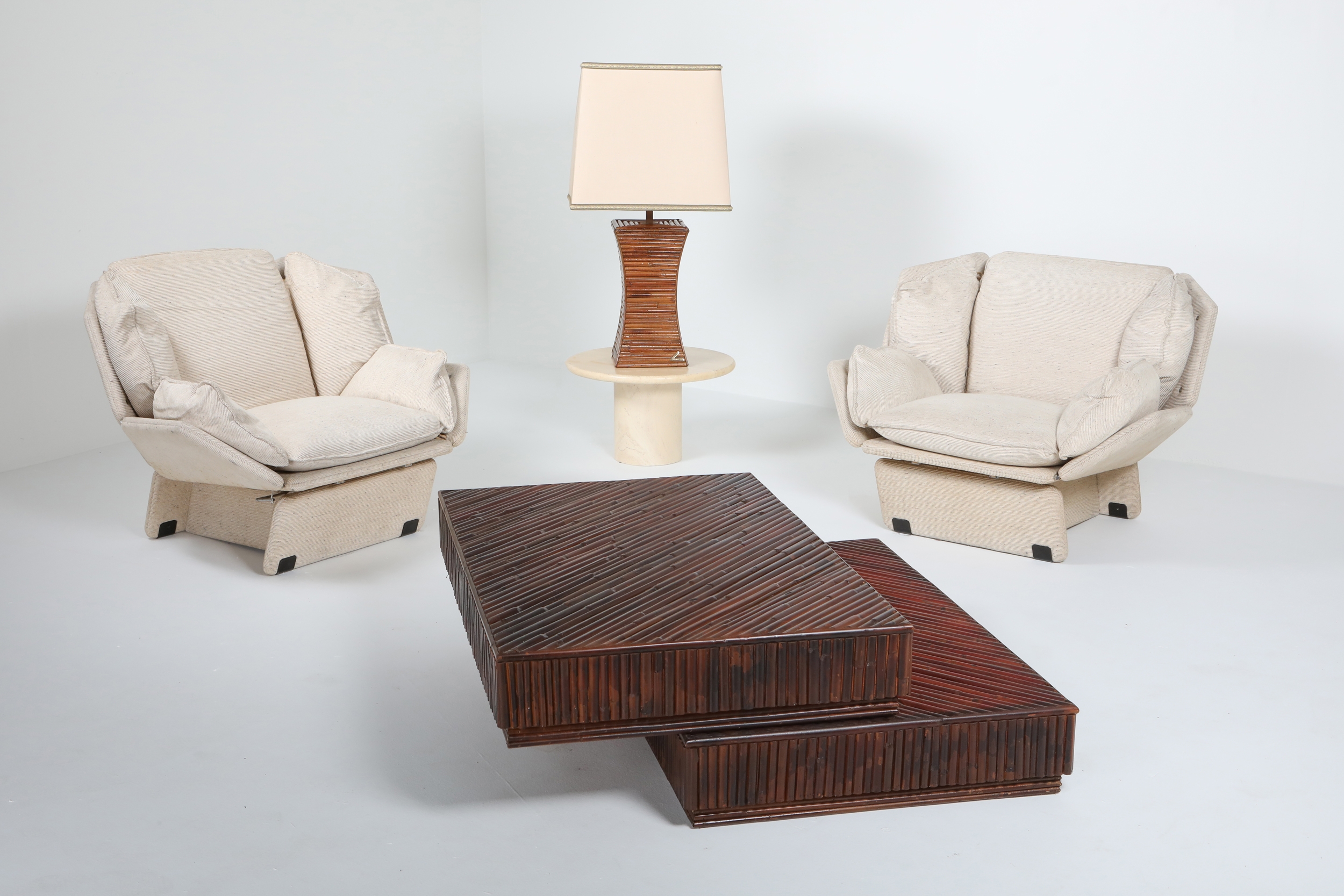 Vivai del Sud Bamboo Sliding Table - 1970's