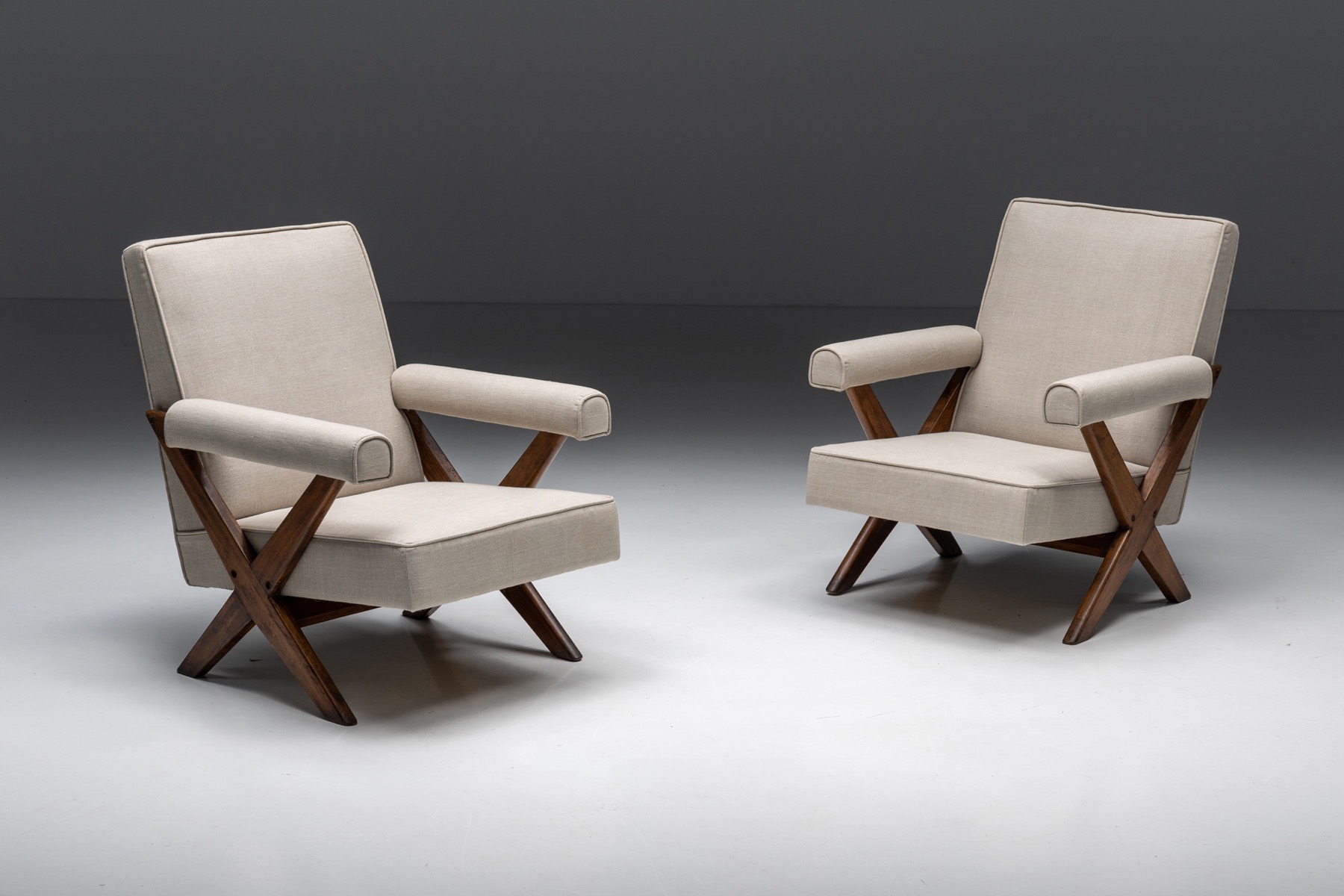 Lounge Chairs PJ-SI-48-A by Pierre Jeanneret - 1960's