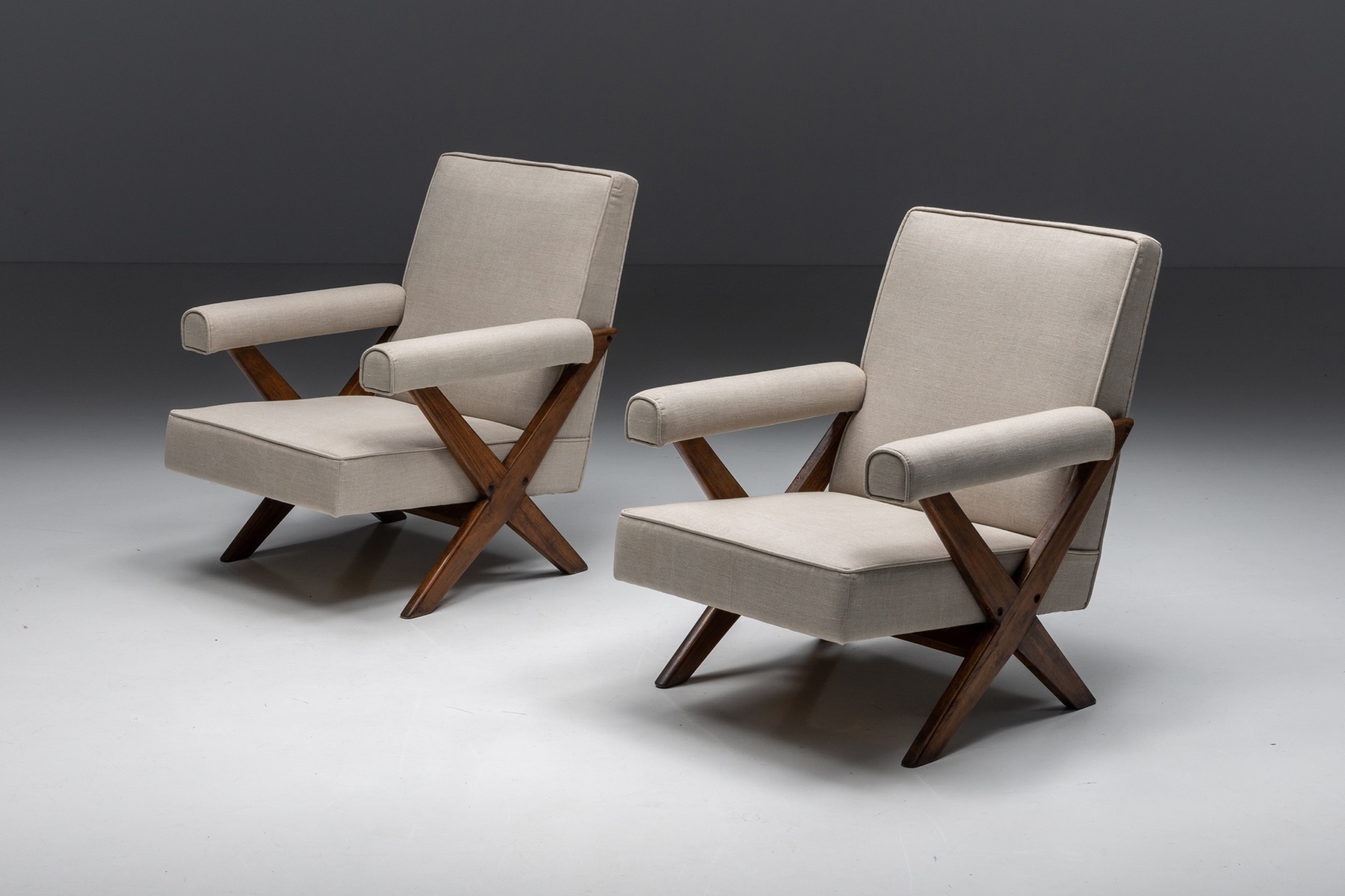 Lounge Chairs PJ-SI-48-A by Pierre Jeanneret - 1960's