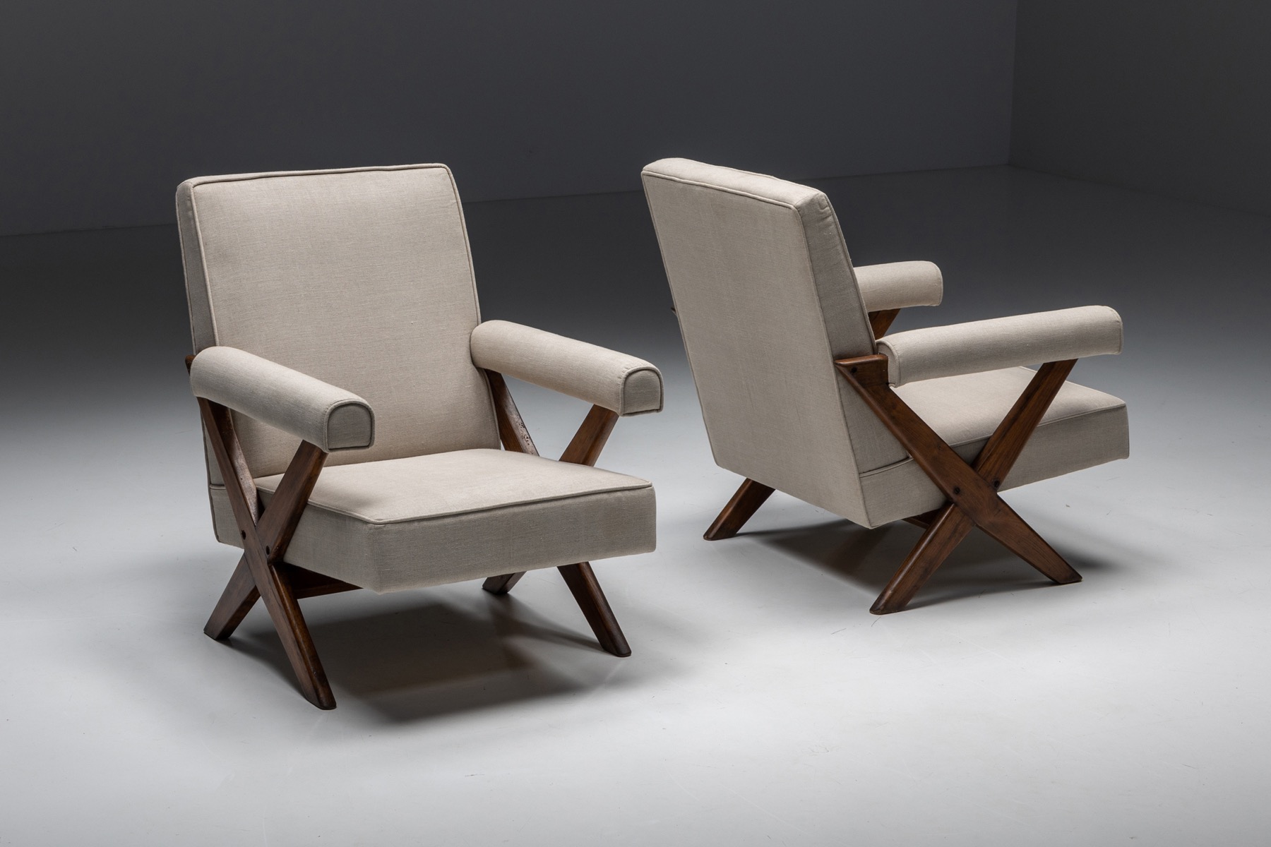 Lounge Chairs PJ-SI-48-A by Pierre Jeanneret - 1960's