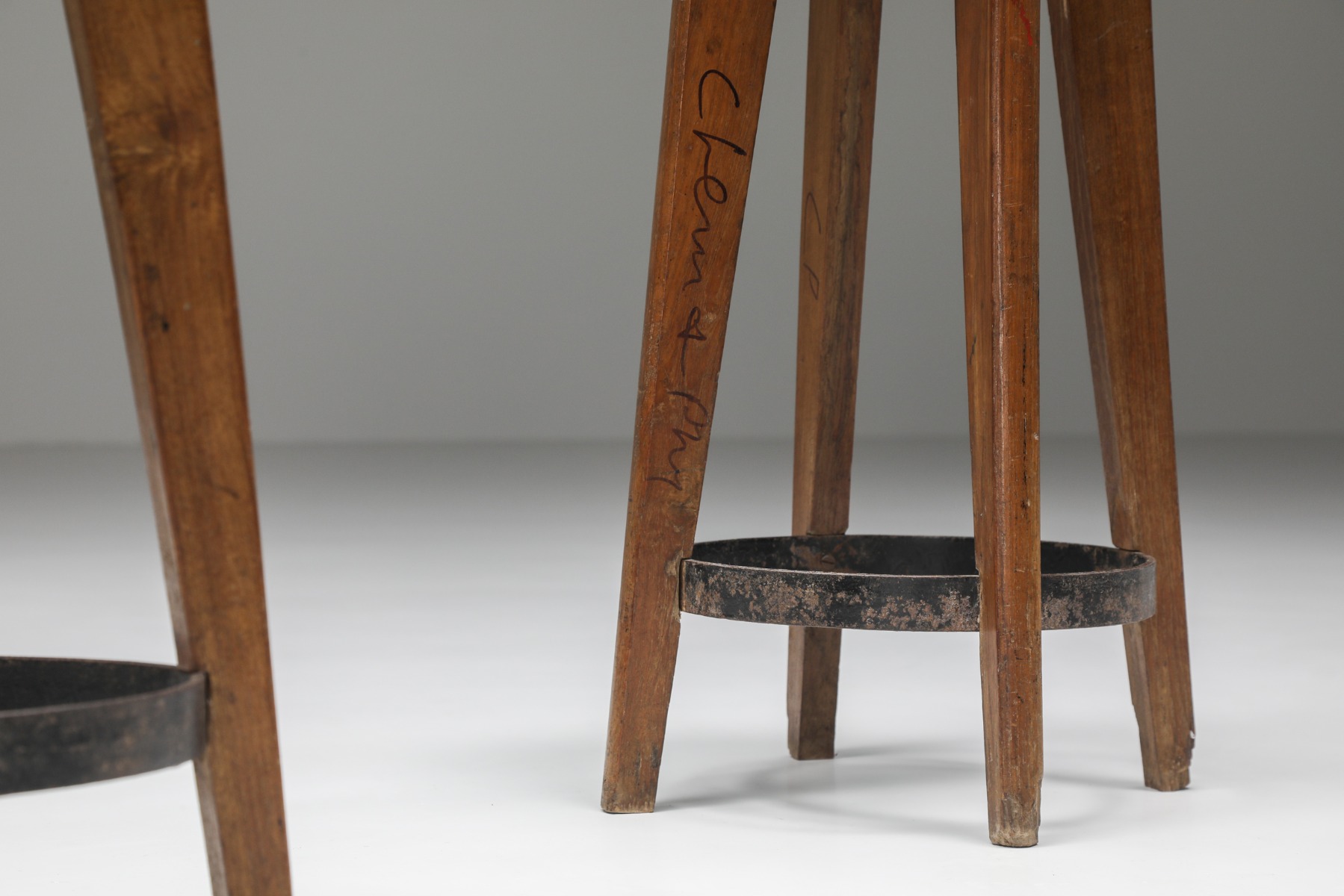Pierre Jeanneret Set Of Chandigarh Stools - 1960's