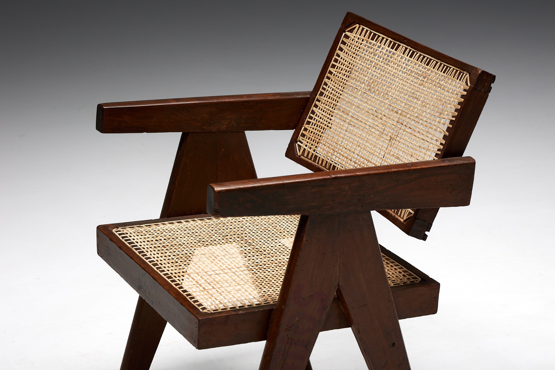 Office Cane Chairs by Pierre Jeanneret - 1955