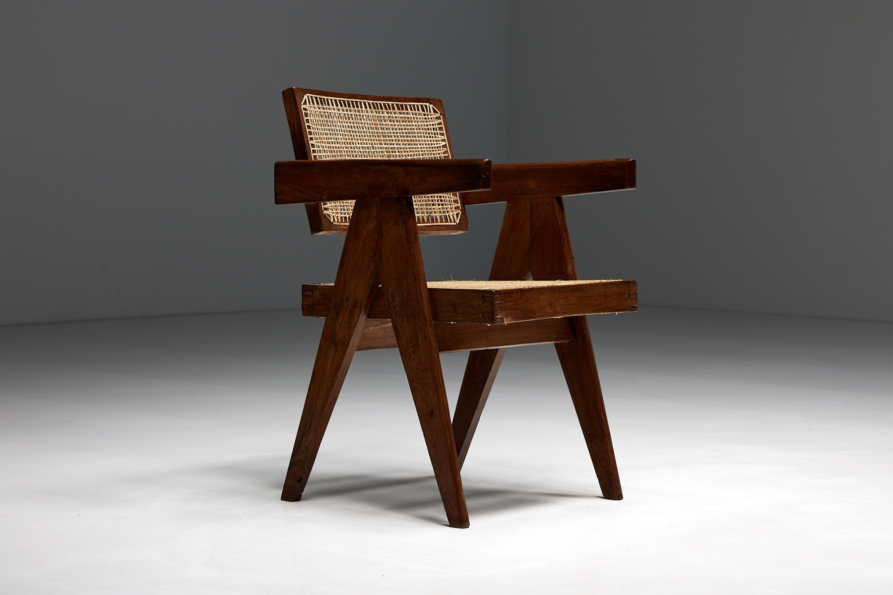 Office Cane Chairs by Pierre Jeanneret - 1955